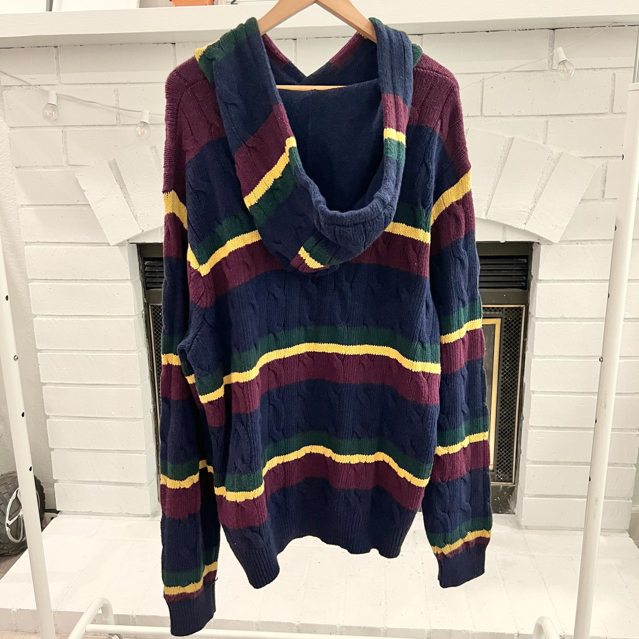 Polo Ralph Lauren Polo Ralph Lauren St Andrews Striped Hooded Sweater Size US XXL / EU 58 / 5 - 4 Thumbnail