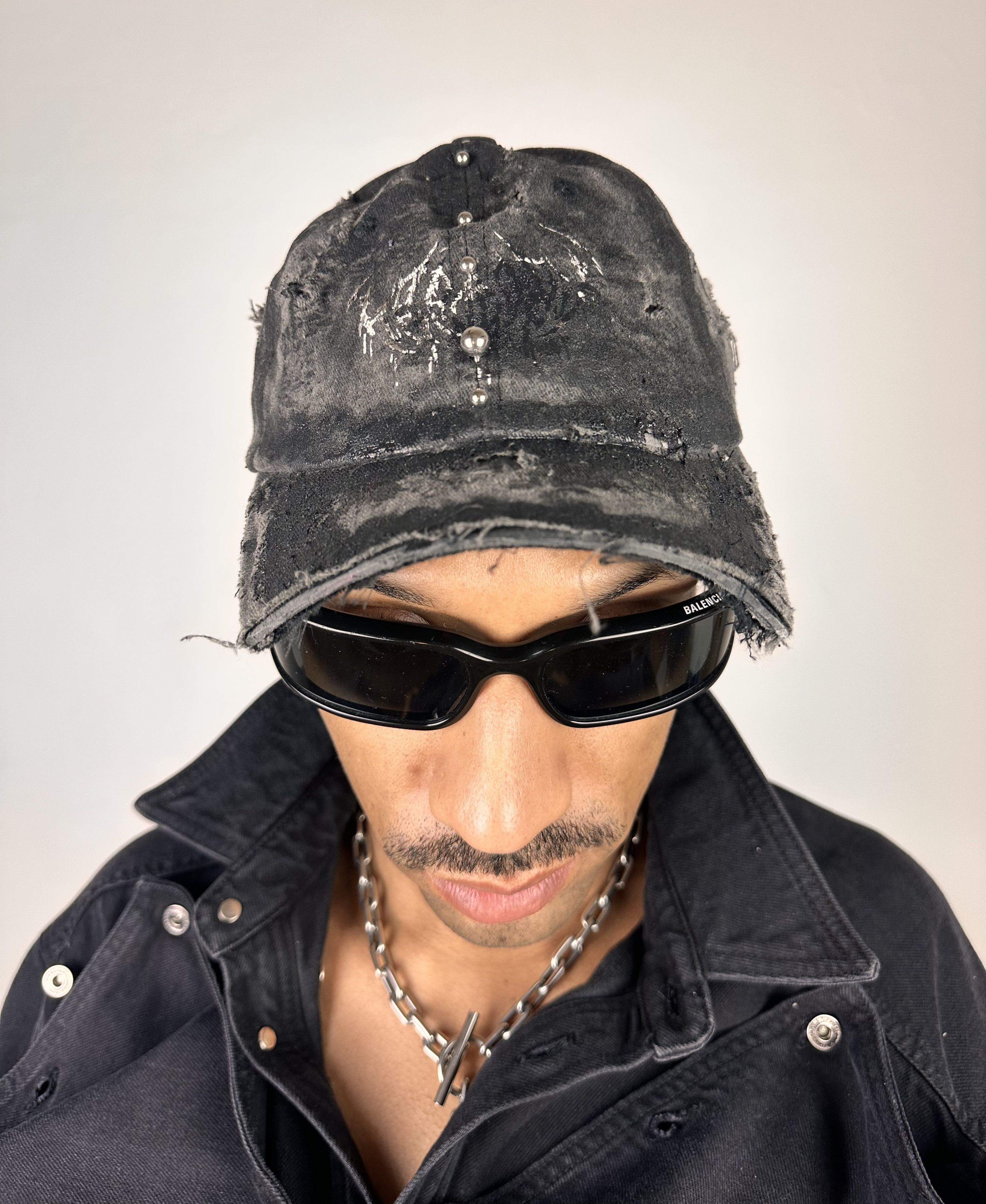 Other ASTROBOI* 'Indie XXX' Black .5 Visor Pierced Hat Size ONE SIZE - 9 Thumbnail