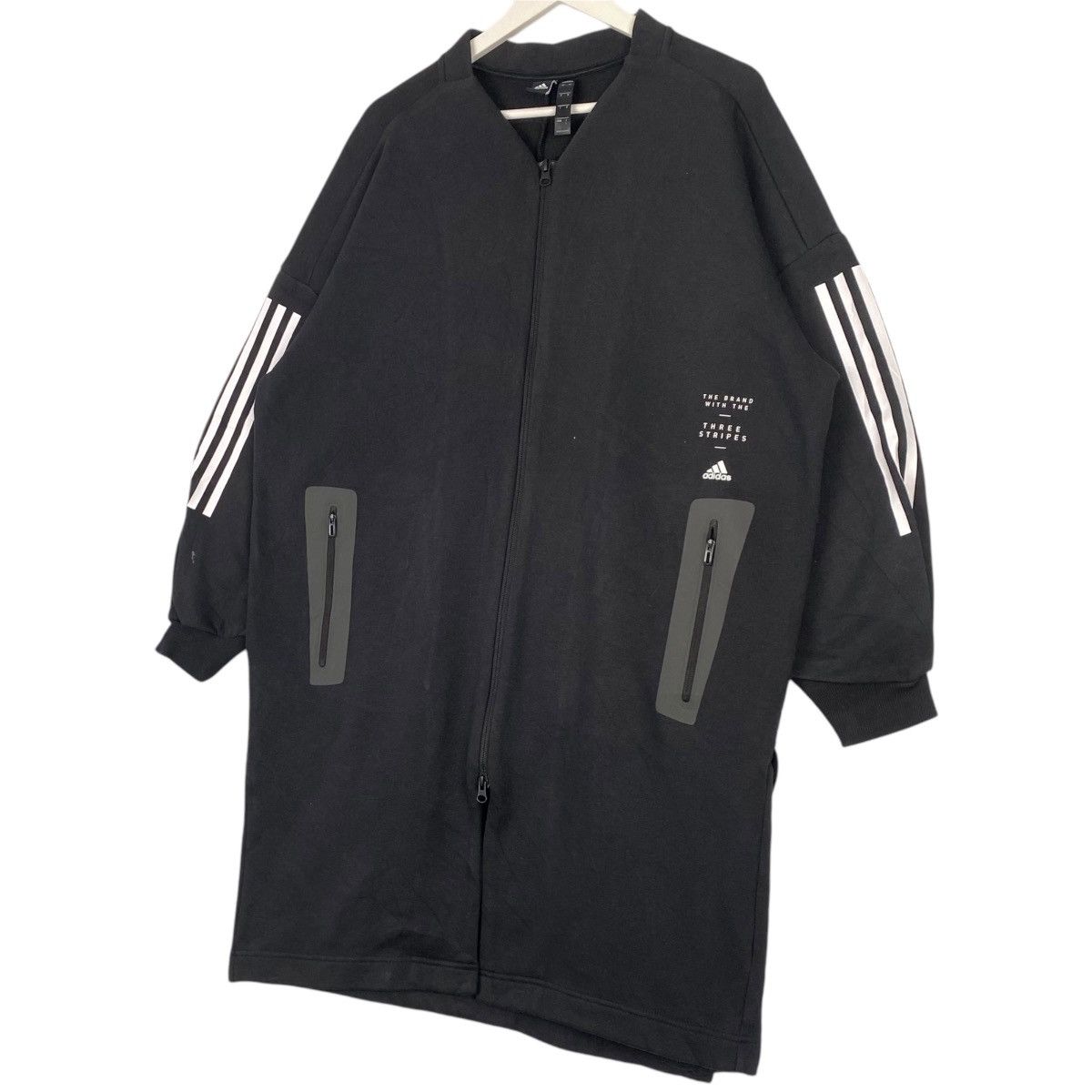 Adidas × Vintage Vintage Adidas Big Stript 3 Lines Full Zip Sweatshirt Black Size US XL / EU 56 / 4 - 3 Thumbnail