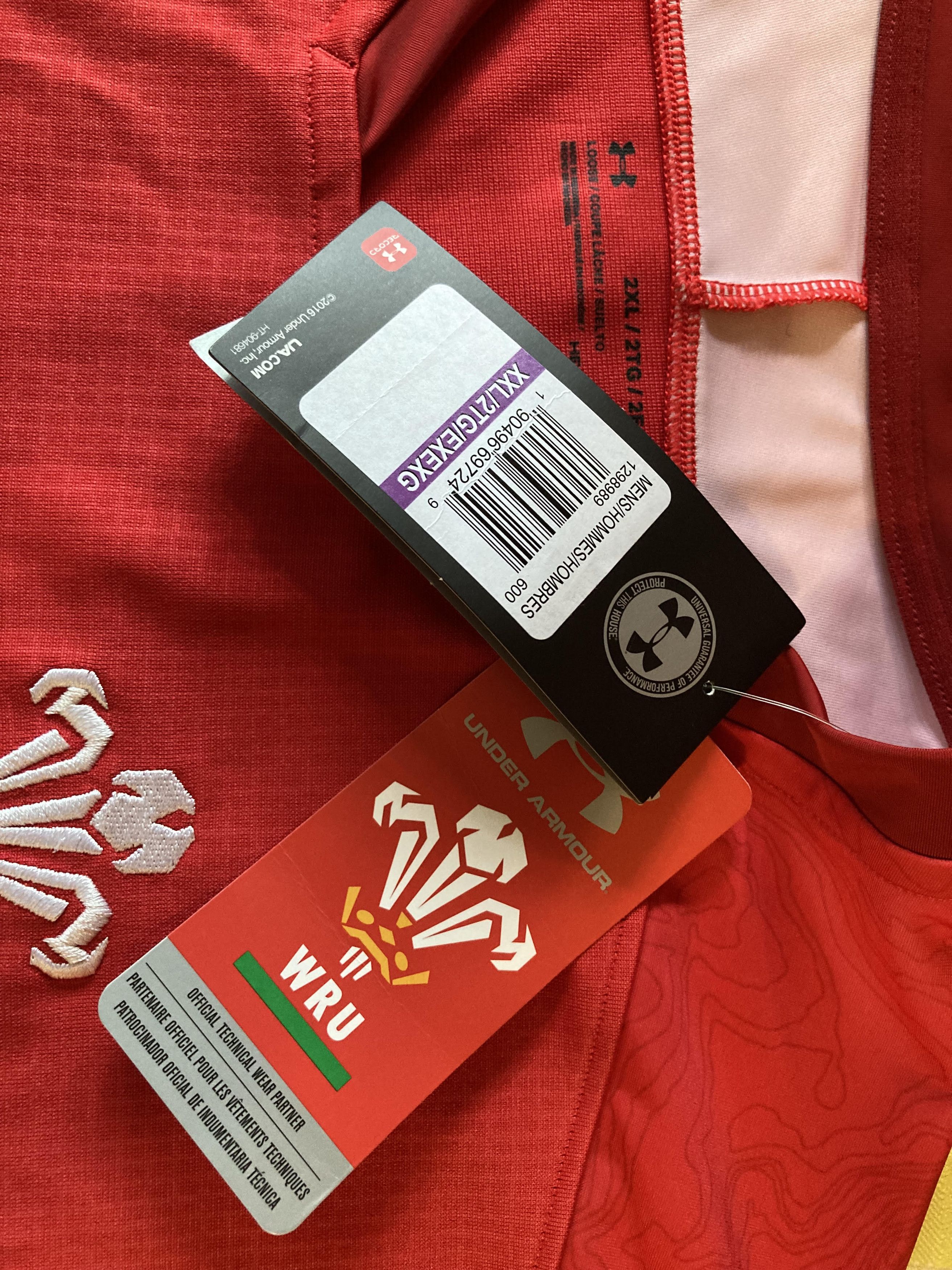 Under Armour Under Armour Rugby Wales National Team WRU Jersey 2016 Home Size US XXL / EU 58 / 5 - 9 Thumbnail