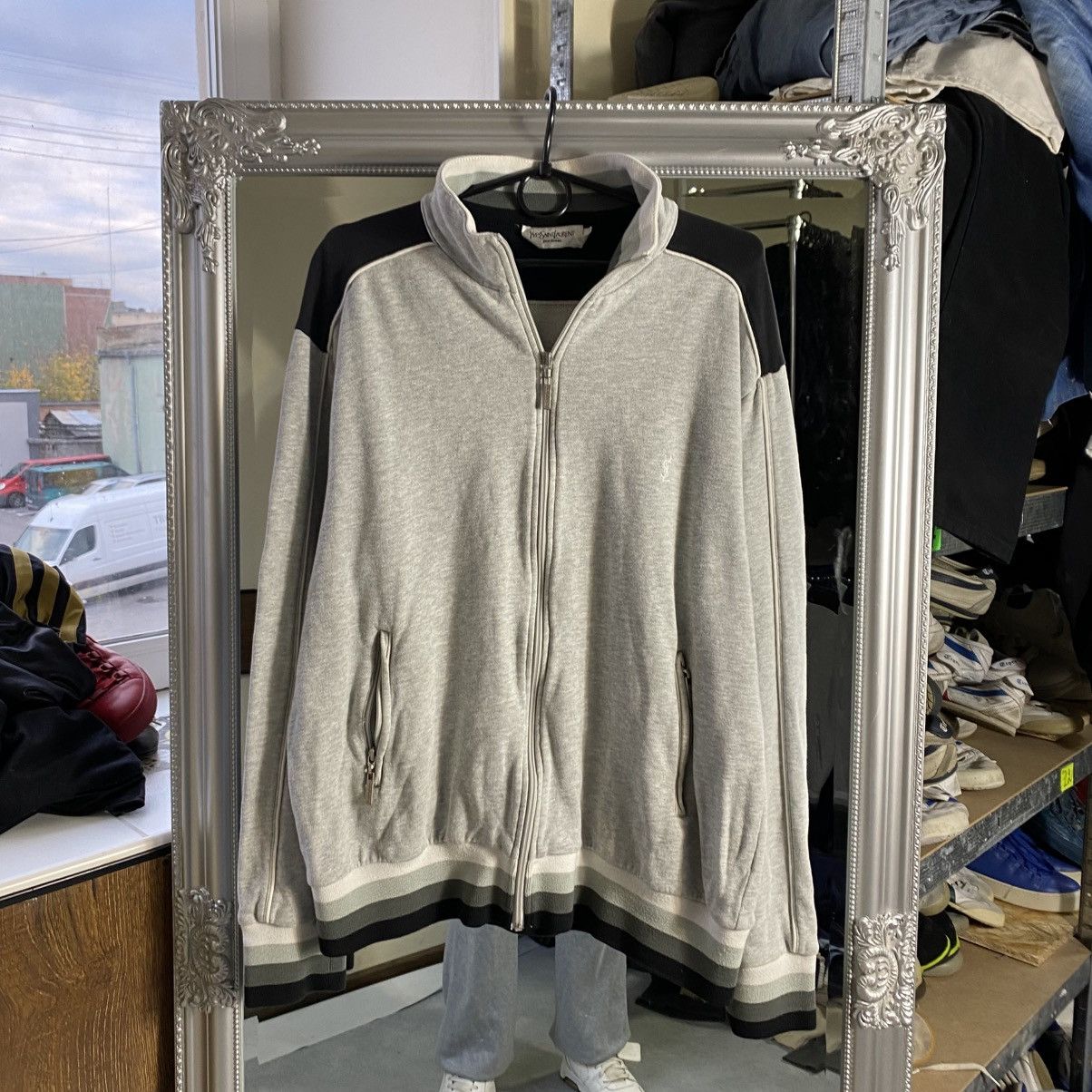 YVES SAINT LAURENT PARIS YSL ZIP UP SWEATSHIRT HOODIE