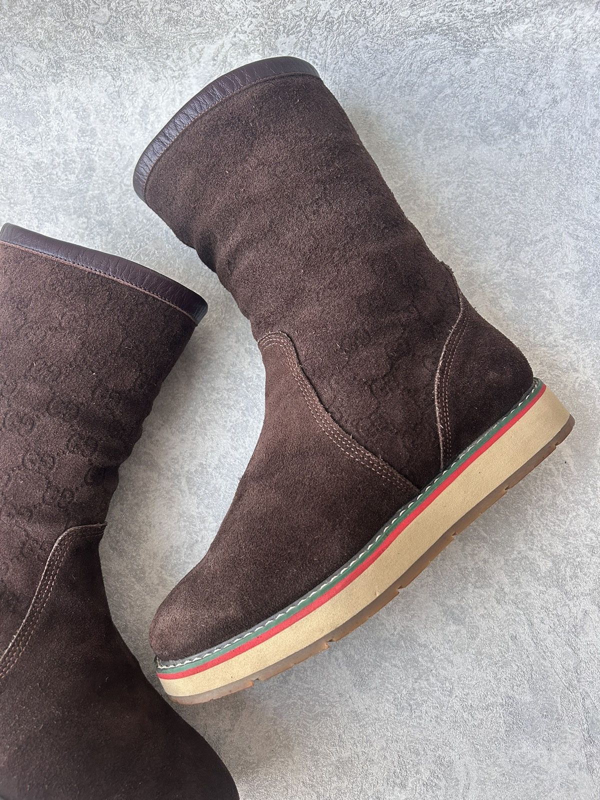 Gucci Gucci Monogram GG Ankle Boots Shoes Suede Leather Size US 7 / IT 37 - 9 Thumbnail