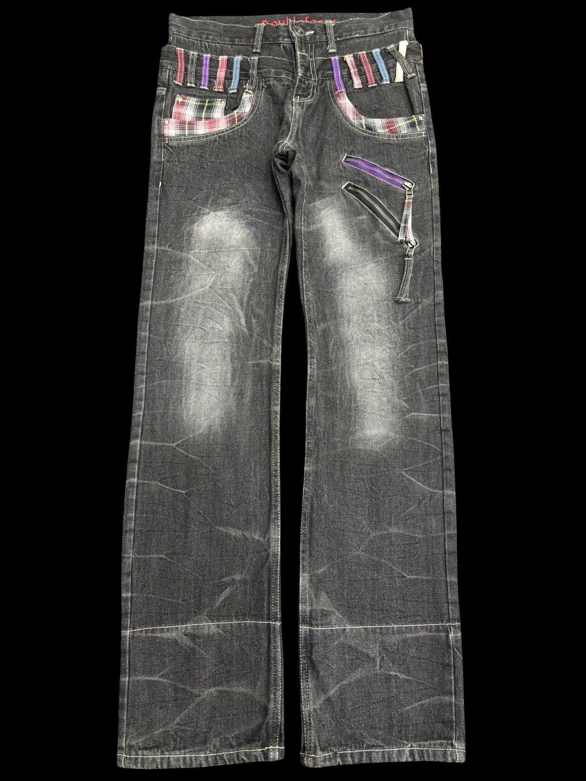 Japanese Brand 💥Doubel Waist💥Sick Japan Style Zipper Stonewash Denim F519 Size US 31 - 1 Thumbnail