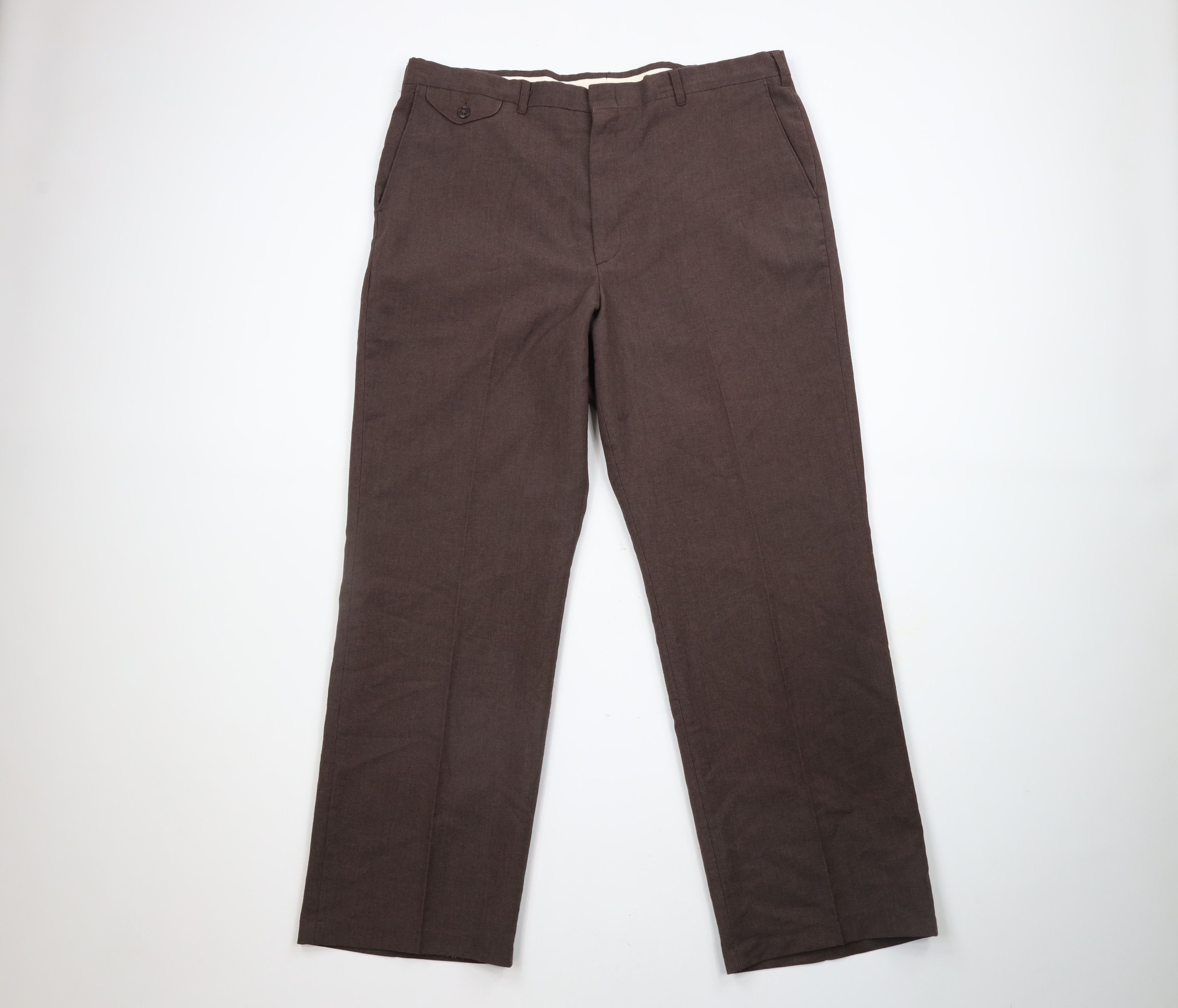 Vintage Vintage 90s Streetwear Wool Blend Knit Wide Leg Pants Brown Size US 38 / EU 54 - 1 Thumbnail