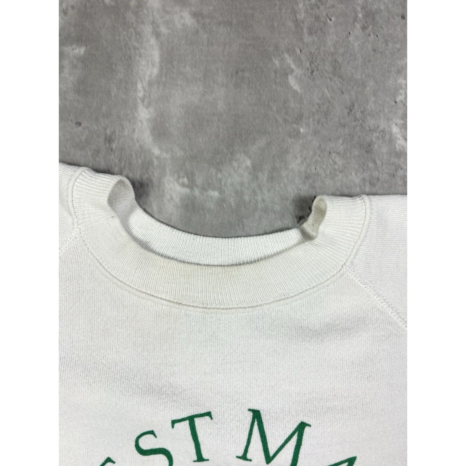 Hanes VINTAGE 80s West Maui Polo Club Raglin Sweatshirt Mens S White Graphic Print Hanes Cotton Fleece Pullover Size M? Size US S / EU 44-46 / 1 - 6 Thumbnail
