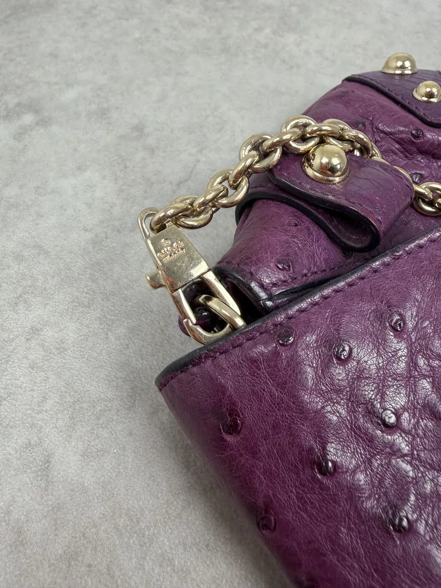 Gucci AW2003 Gucci Purple Ostrich Leather Handle Clutch Bag Size ONE SIZE - 10 Thumbnail
