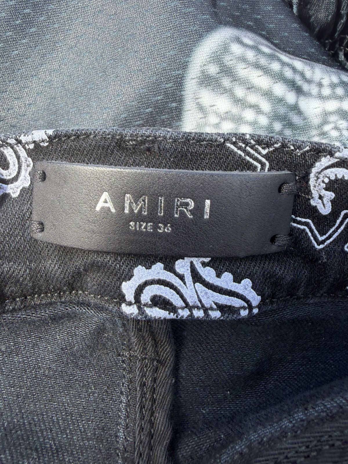 Amiri Black Amiri Flocked Paisley Bandana Jeans Size US 36 / EU 52 - 3 Thumbnail
