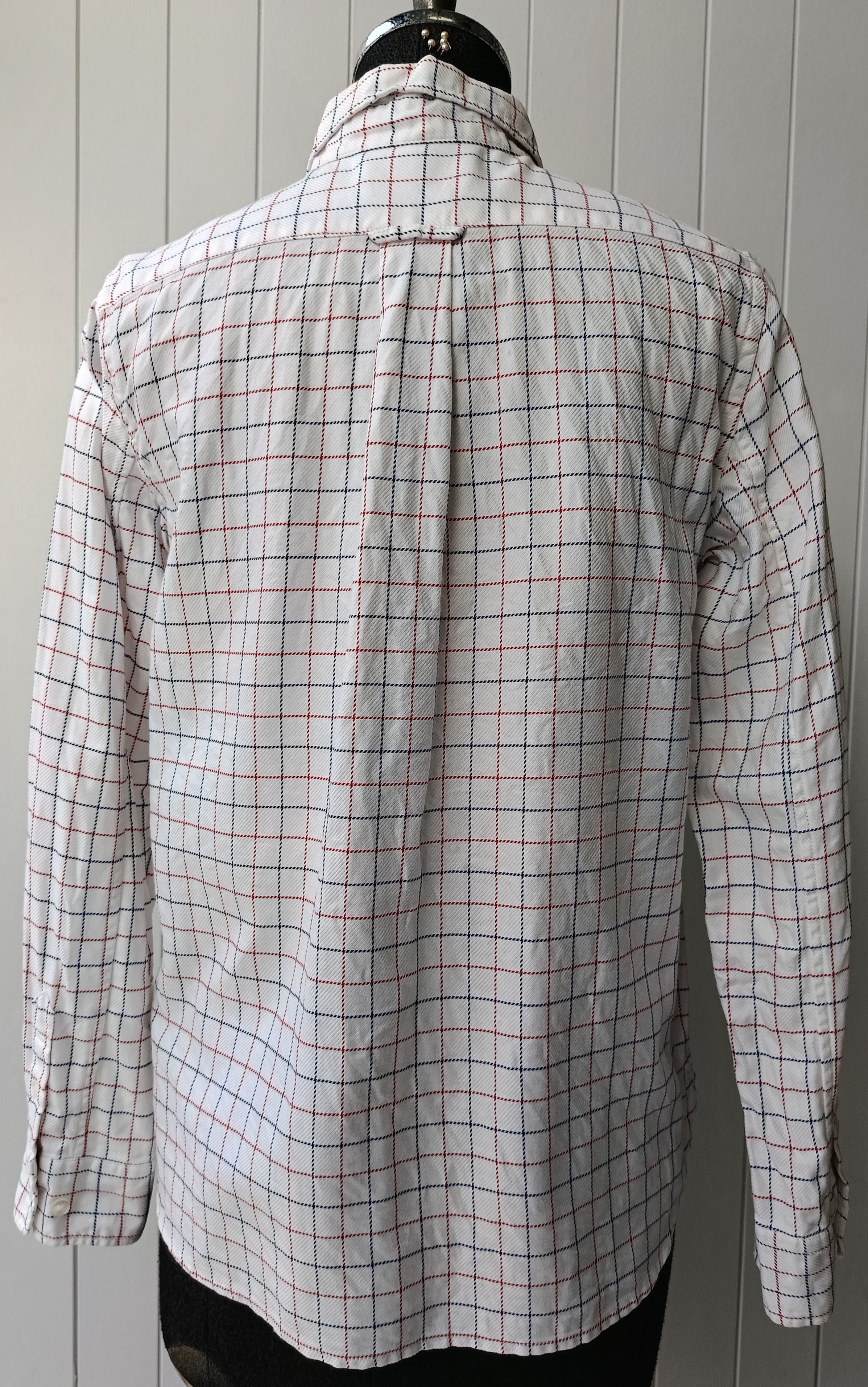 Beams Plus × Japanese Brand BEAMS BOY white square check striped button down shirt S M Size M / US 6-8 / IT 42-44 - 9 Thumbnail