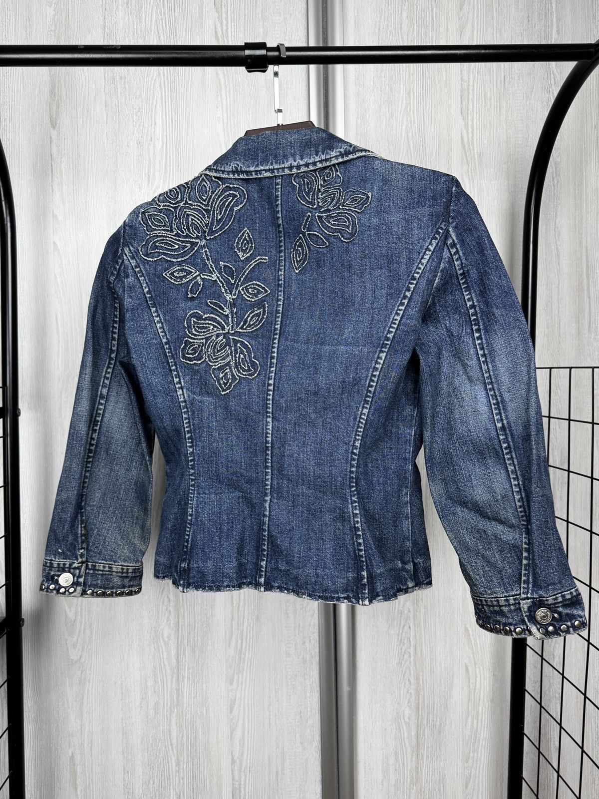 Alberta Ferretti Philosophy Di Alberta Ferretti Denim Studded Embroidered Jkt Size S / US 4 / IT 40 - 10 Thumbnail