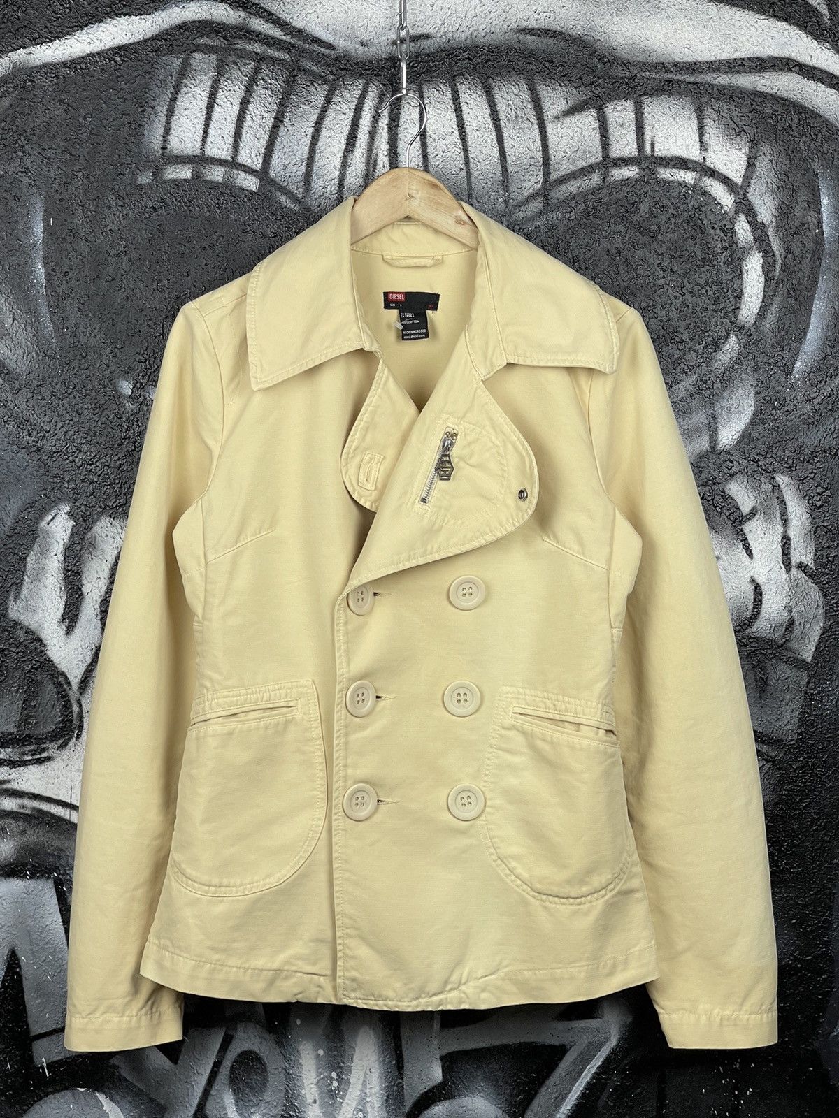 Diesel Diesel Y2K Vintage Beige Cotton Trench Coat Jacket Size L Size L / US 10 / IT 46 - 4 Thumbnail