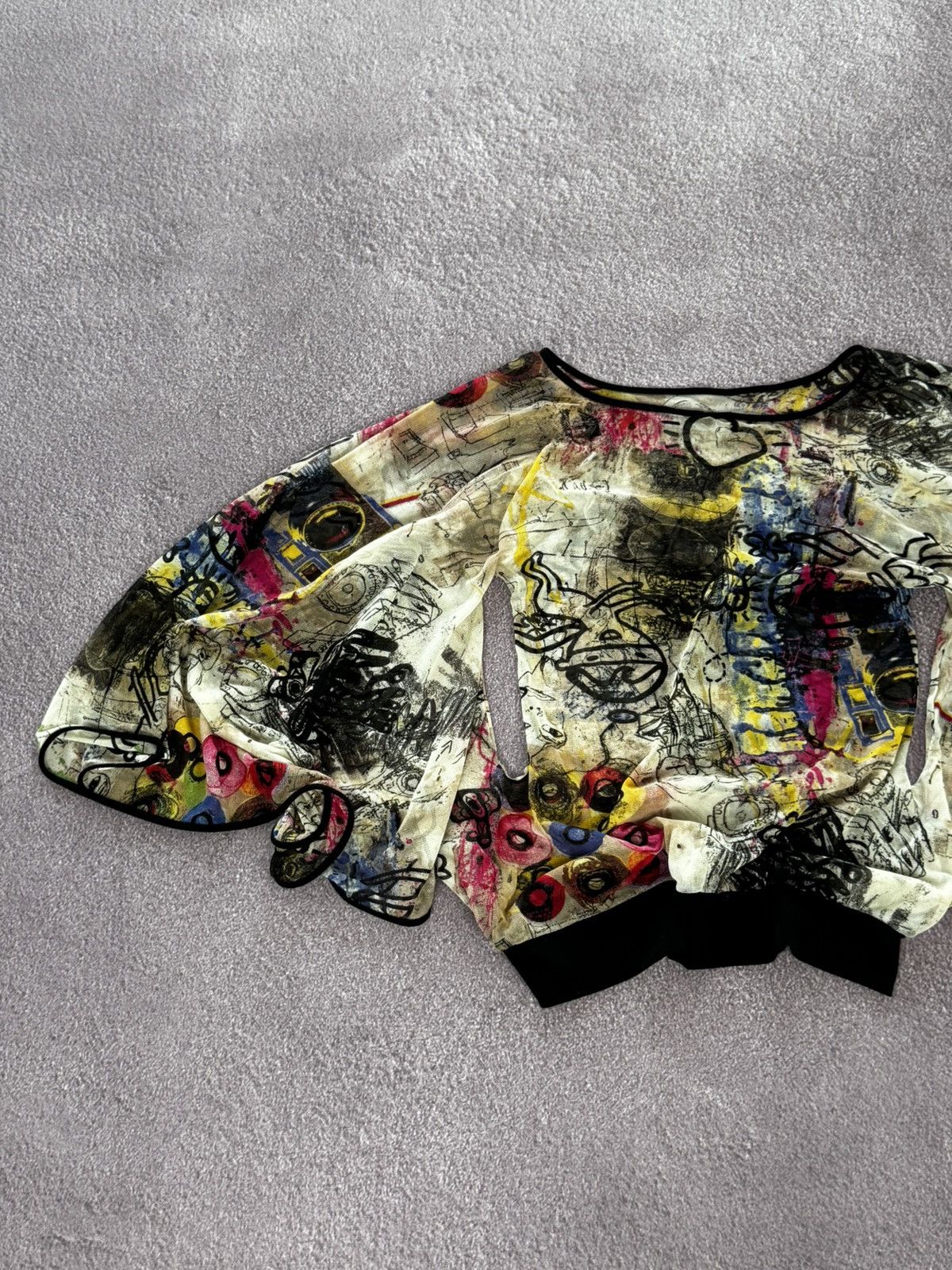 Japanese Brand Avant Garde Abstract Vibe Y2K Floral Pattern Blouse Size M / US 6-8 / IT 42-44 - 2 Thumbnail