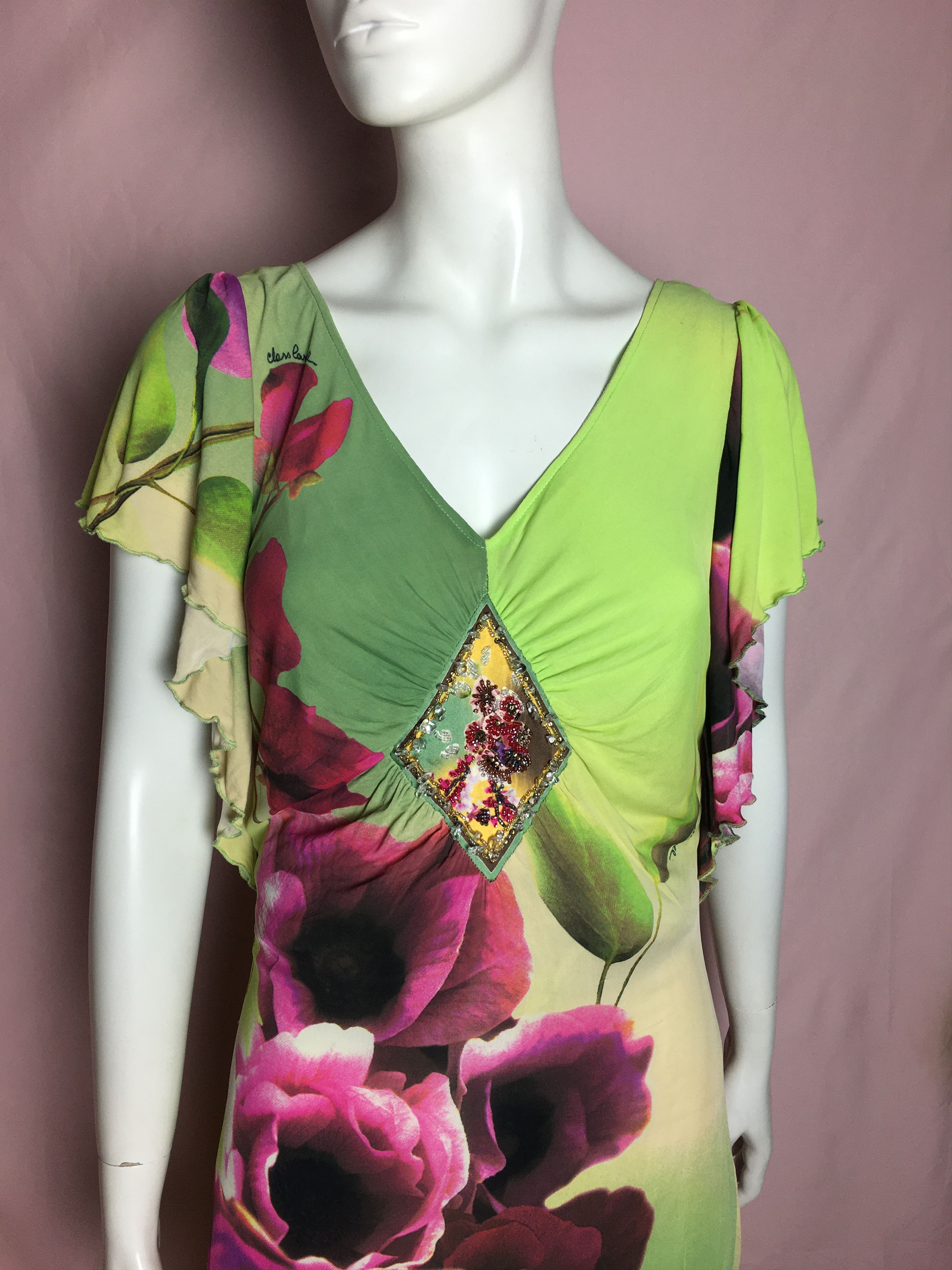 Roberto Cavalli Roberto Cavalli Amazing Floral Summer Dress Ruffles IT 46 Size L / US 10 / IT 46 - 2 Thumbnail