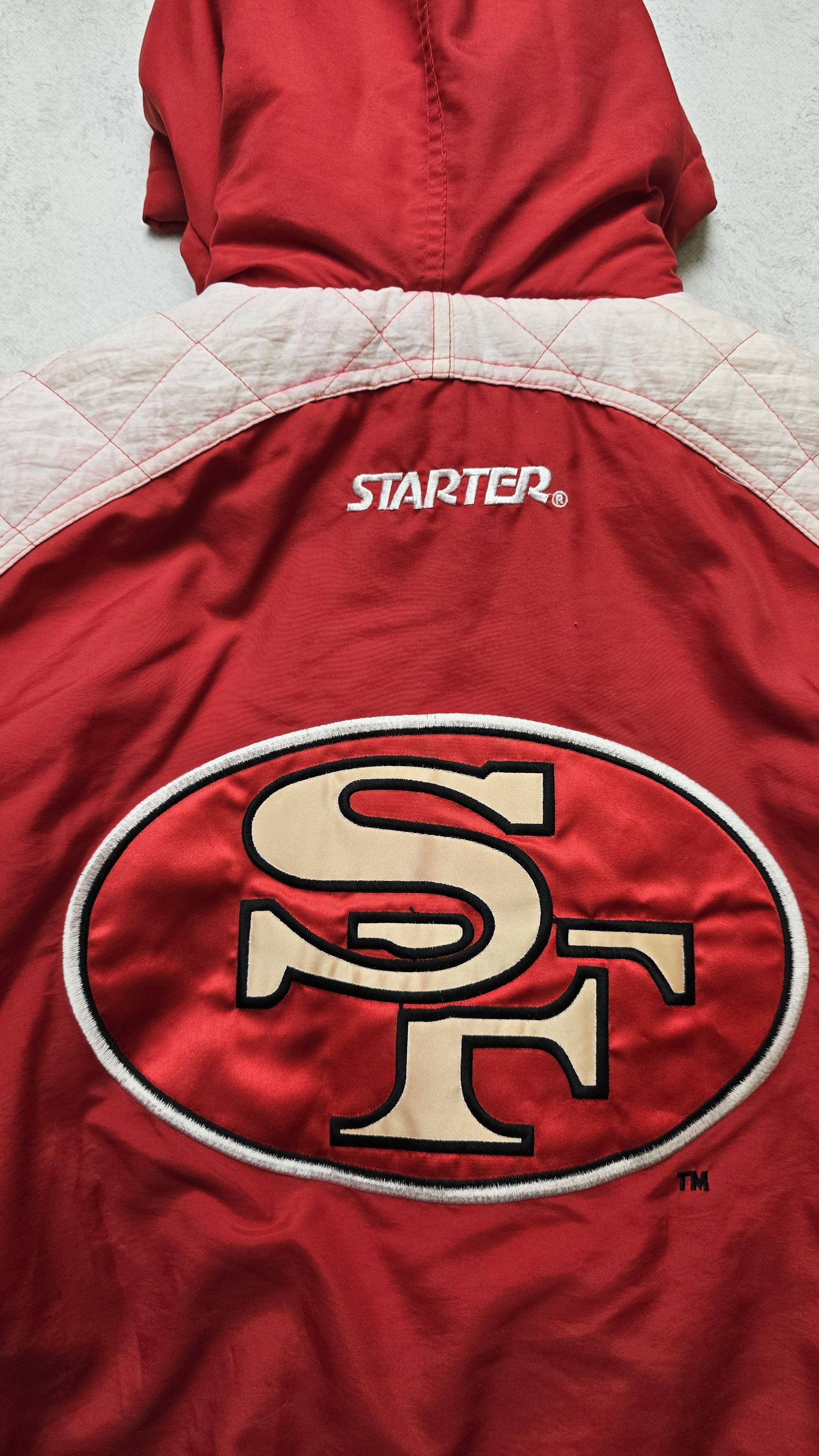 Starter VTG San Francisco 49ers Puffer Jacket 90s Hooded Big Logo Size US XL / EU 56 / 4 - 7 Thumbnail