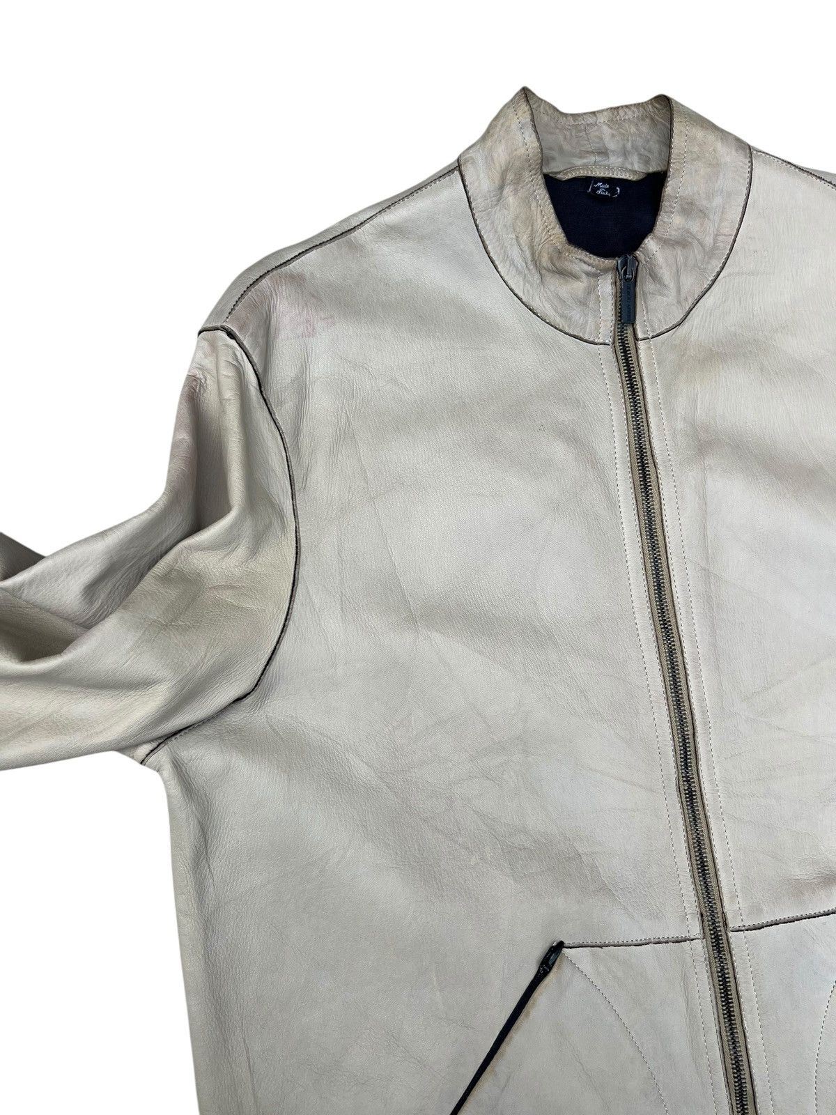 Giorgio Armani Archive Giorgio Armani Le Collezioni Leather Racer Jacket Size US S / EU 44-46 / 1 - 7 Thumbnail