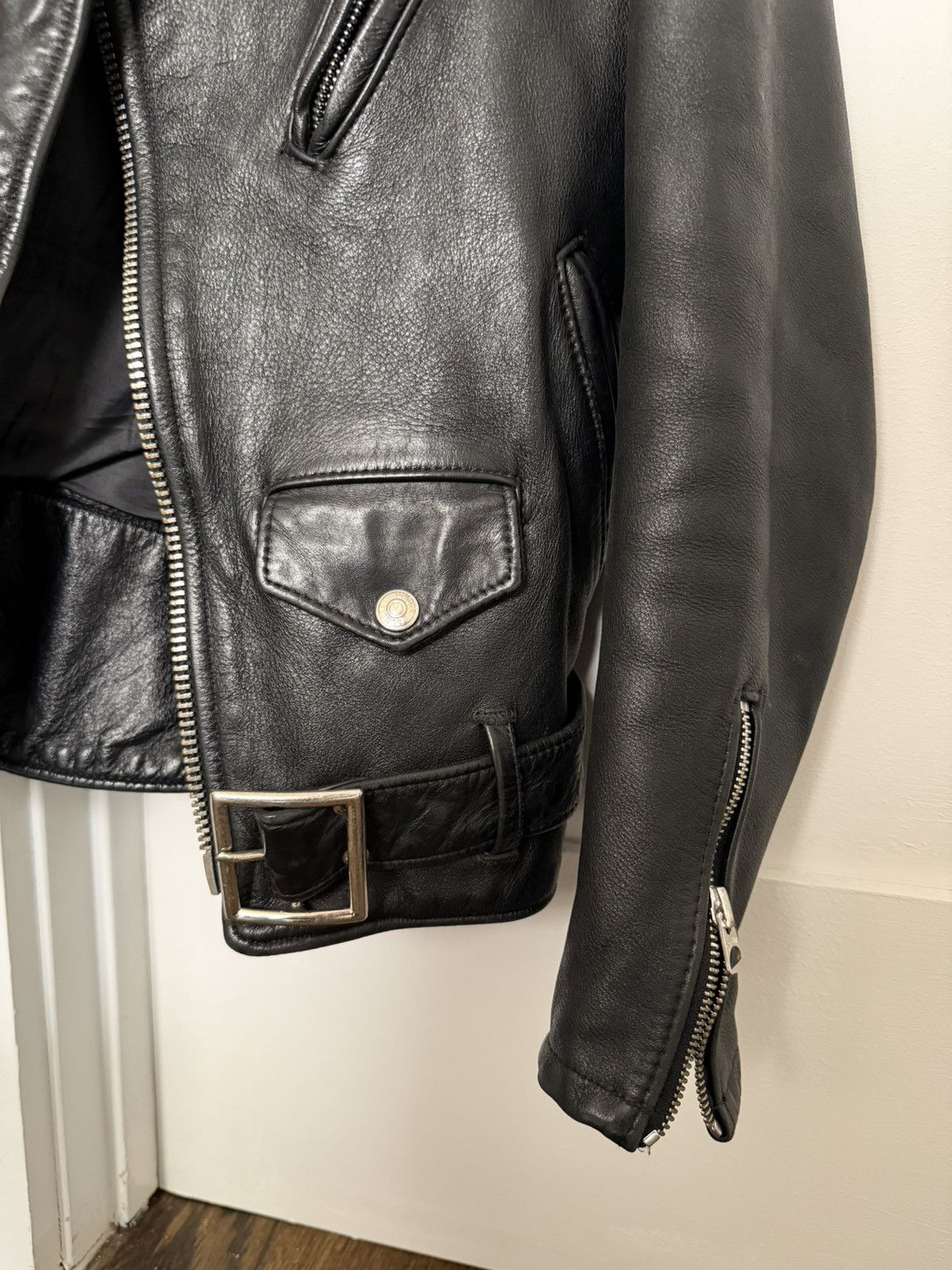 Schott Schott Black Leather Motorcycle/Biker Jacket XS Size XS / US 0-2 / IT 36-38 - 6 Thumbnail