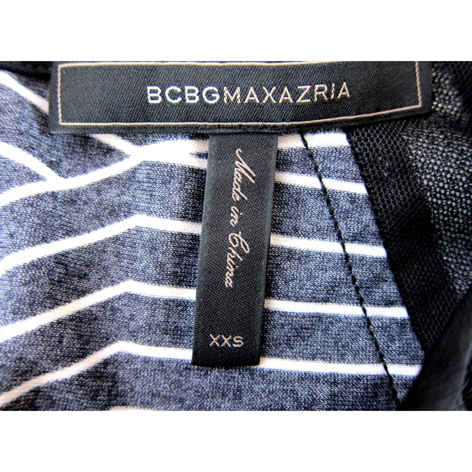 Bcbgmaxazria BCBGMAXAZRIA Black White Geometric Stripe Cap Sleeve Stretch Sheath Dress XXS Size XXS / US 00 / IT 34 - 4 Thumbnail