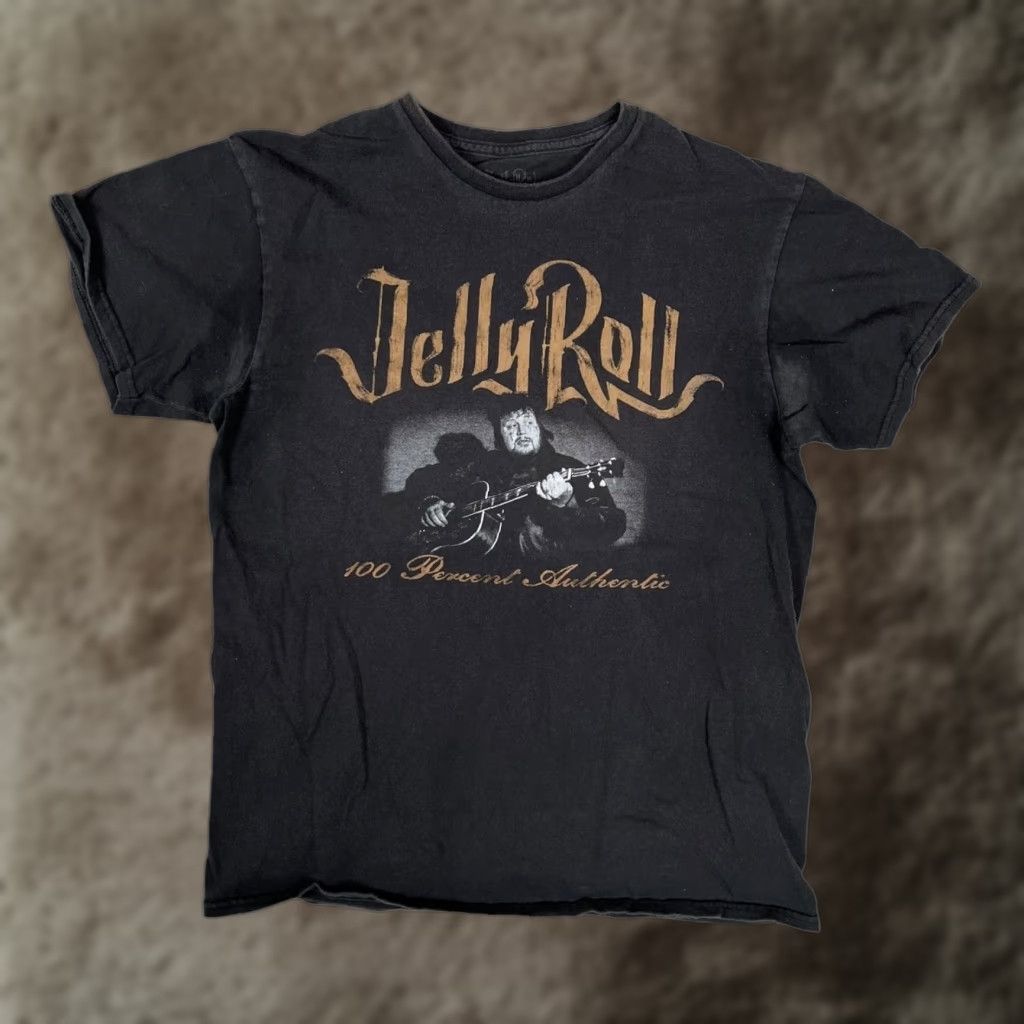 Vintage Jelly Roll T-Shirt Black M Womens Short Sleeve Crew Neck Graphic Print Guitar 100 Percent Authentic Music Size M / US 6-8 / IT 42-44 - 1 Thumbnail