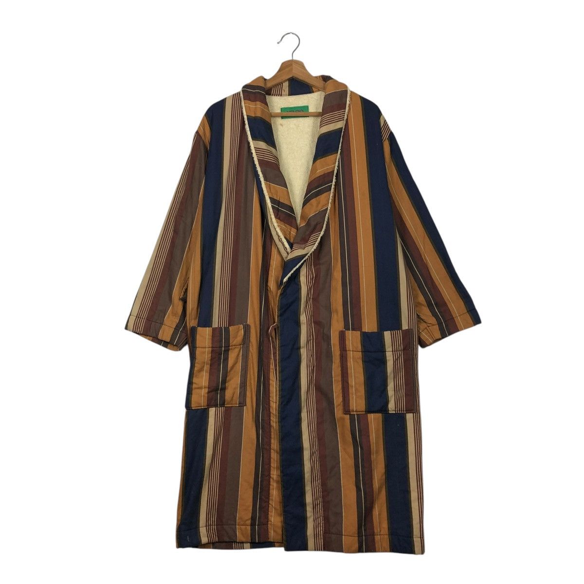 Japanese Brand 🔥VINTAGE LONG BATH ROBE JACKET KENZO STRIPED DESIGN BLANKET Size US M / EU 48-50 / 2 - 3 Thumbnail