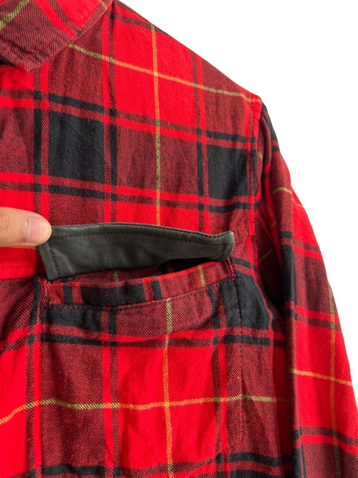Isamu Katayama Backlash Sixe 🇯🇵 Leather Flap Red Tartan Alaskan Bonded Work Jkt Shirt Size US M / EU 48-50 / 2 - 6 Thumbnail