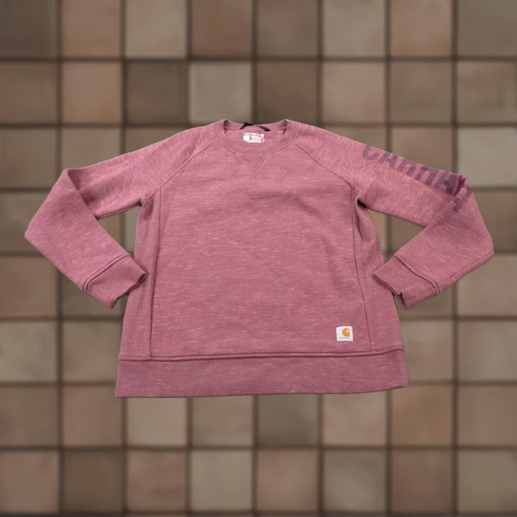 Carhartt Carhartt Sweatshirt Women S 4 6 Purple Relaxed Workwear Spellout Logo Pullover Size S / US 4 / IT 40 - 1 Thumbnail