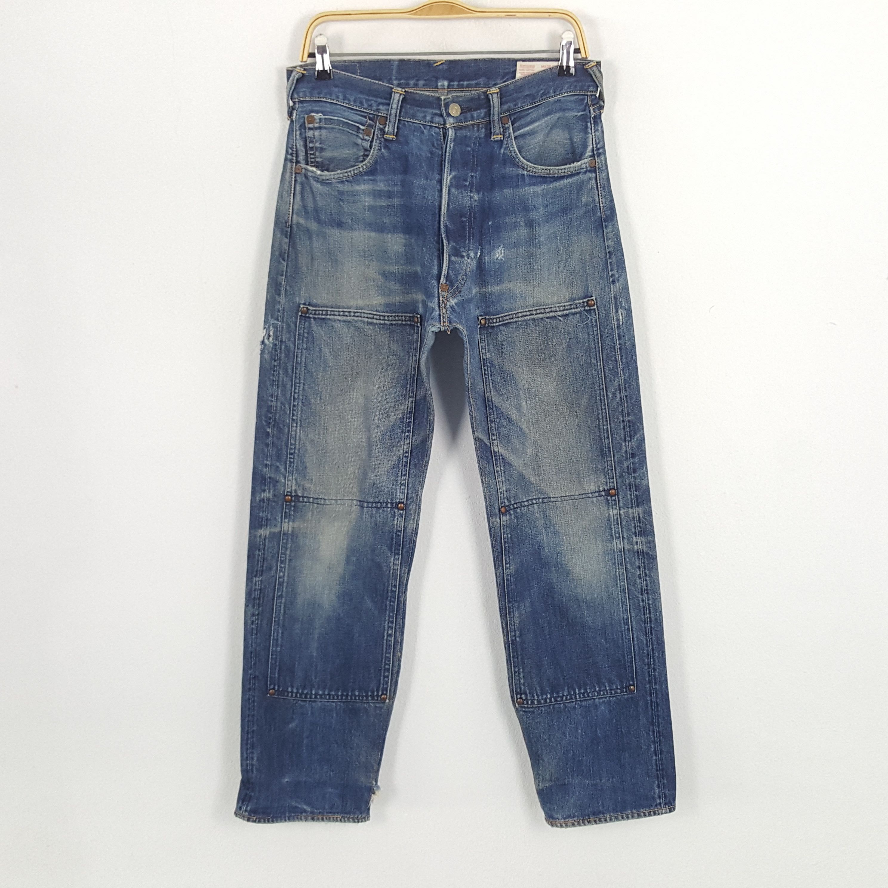 Evisu × Japanese Brand Evisu Yamane Selvedge Custom Daicock Art Double Knee Jeans Size US 30 / EU 46 - 4 Thumbnail