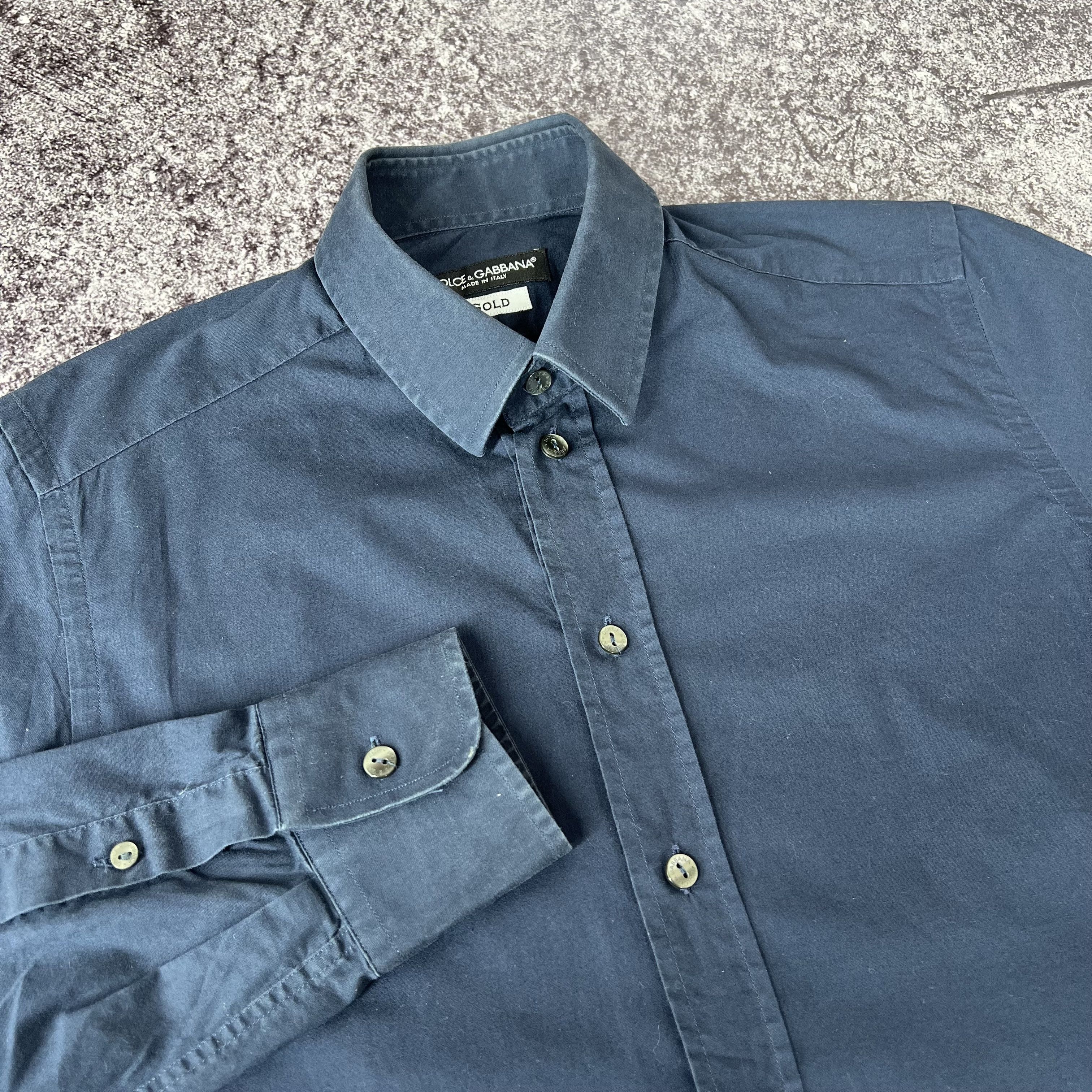 Dolce & Gabbana Dolce & Gabbana Gold Shirt Long Sleeve Size 15 / 38 Size US S / EU 44-46 / 1 - 3 Thumbnail