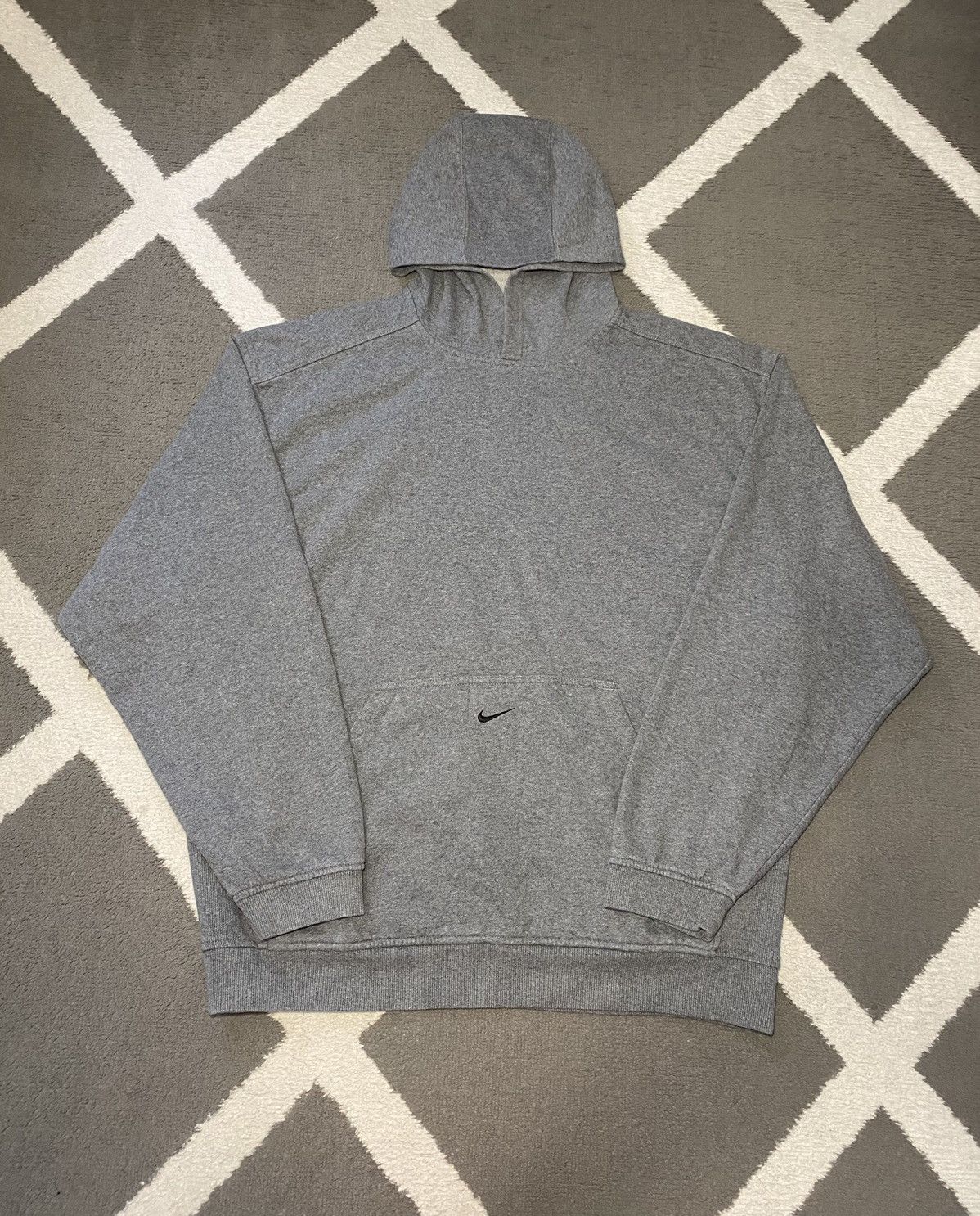 Nike × Vintage Vintage 90’s Nike Center Swoosh Hoodie men’s boxy fit Size US L / EU 52-54 / 3 - 1 Thumbnail