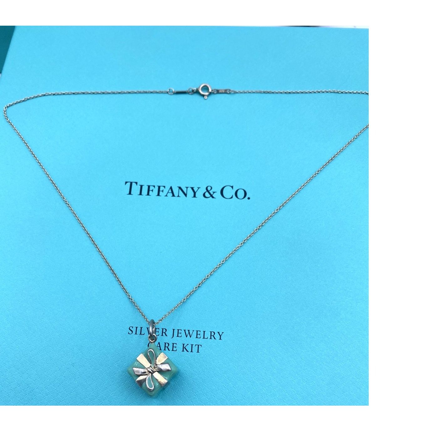 Tiffany & Co. Tiffany & Co. Sterling Silver Blue Box Pendant Necklace Size ONE SIZE - 5 Thumbnail