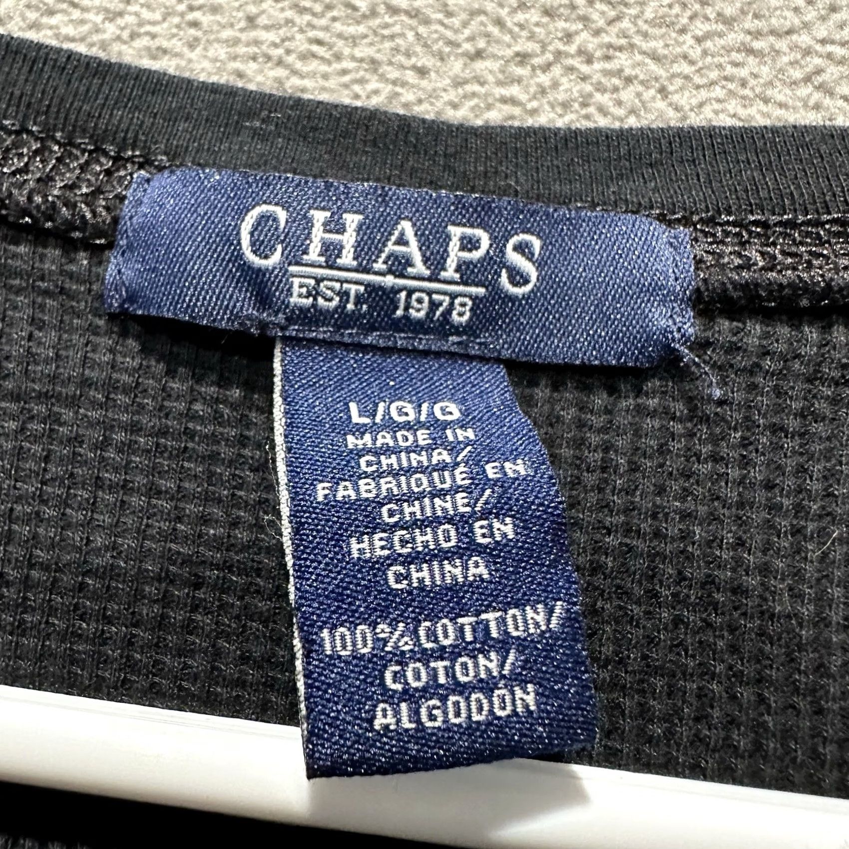 Chaps CHAPS Shirt Women L Thermal Waffle Knit Henley Snap Long Sleeve Buffalo Plaid Black Size L / US 10 / IT 46 - 4 Thumbnail