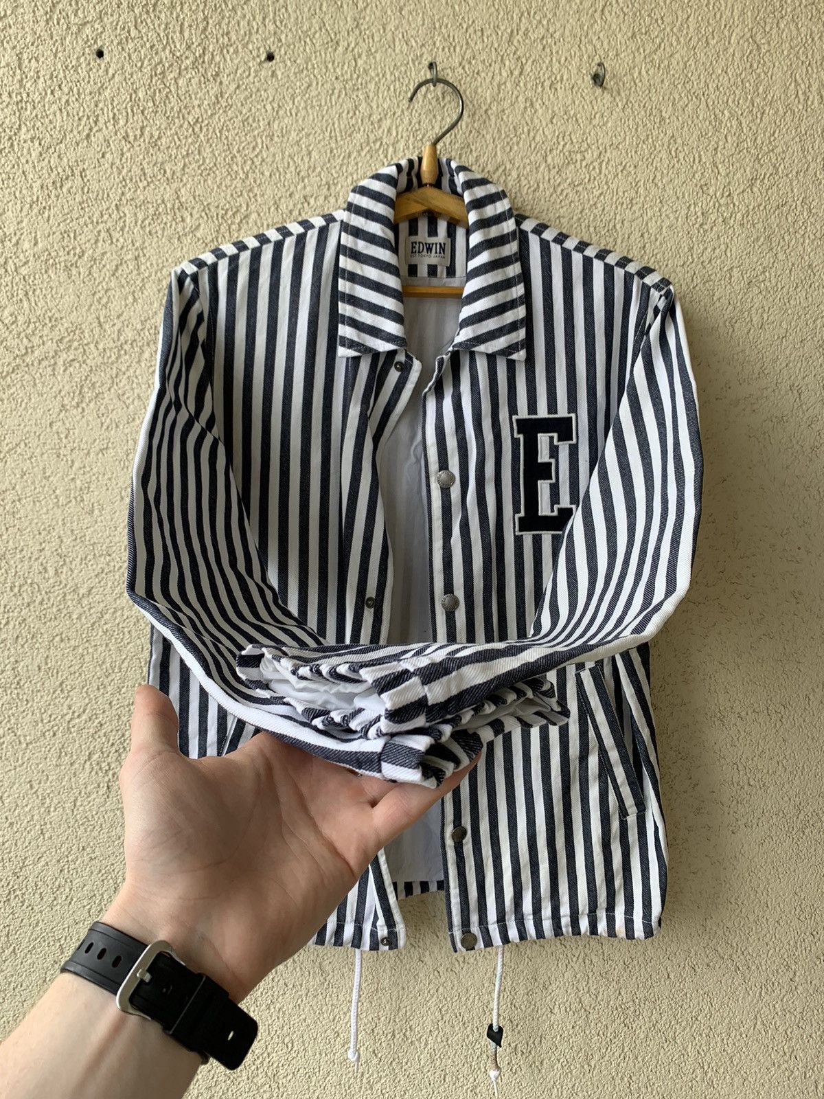 Edwin EDWIN STRIPED LIGHTWEIGHT COTTON COACH JACKET Size US M / EU 48-50 / 2 - 4 Thumbnail