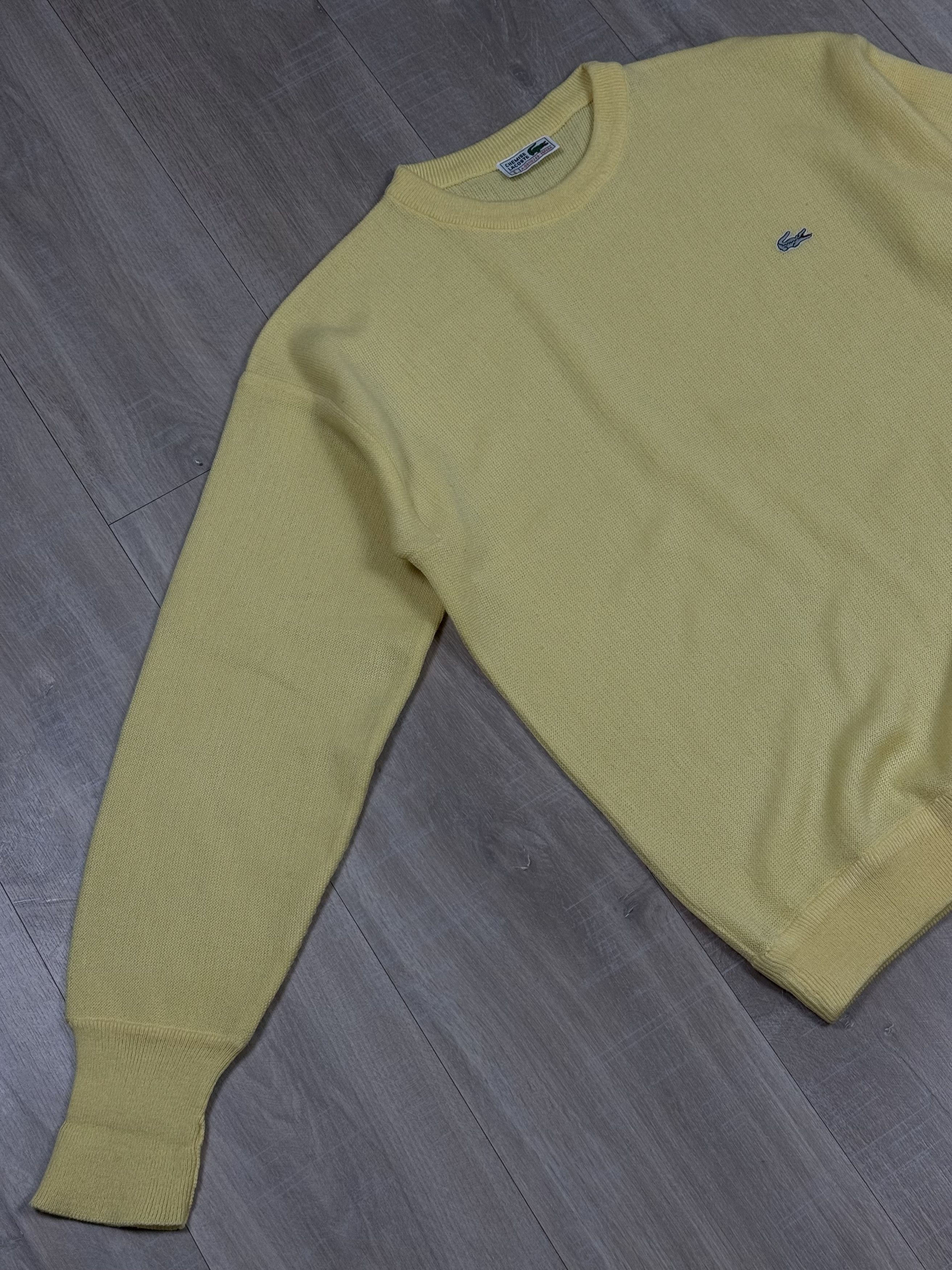 Lacoste Vintage 90s Lacoste Made in Spain Sweater Yellow Style Size US L / EU 52-54 / 3 - 2 Thumbnail