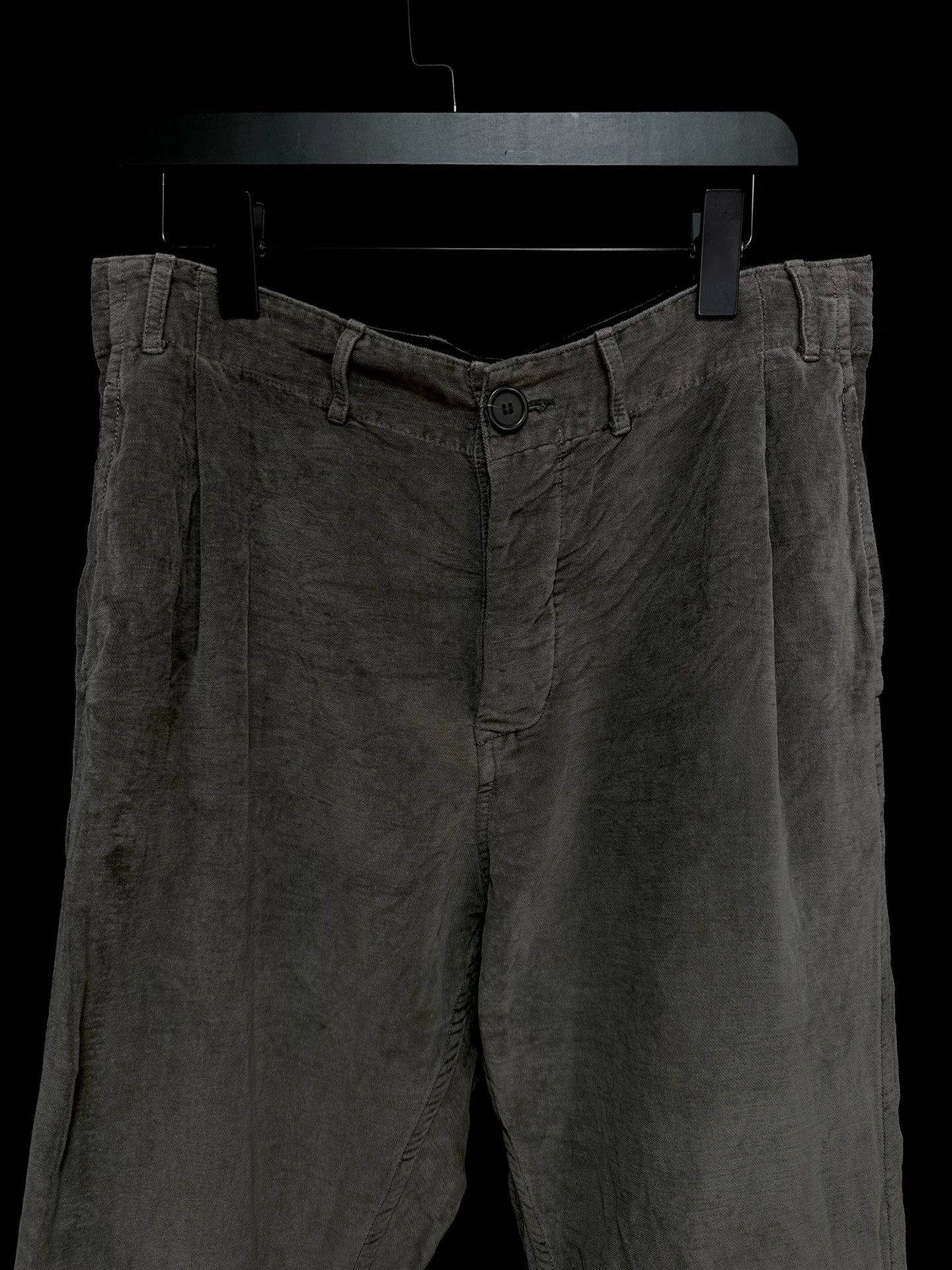 Casey Casey casey casey gray velvet trousers w/ horn buttons waist tie Size US 32 / EU 48 - 3 Thumbnail