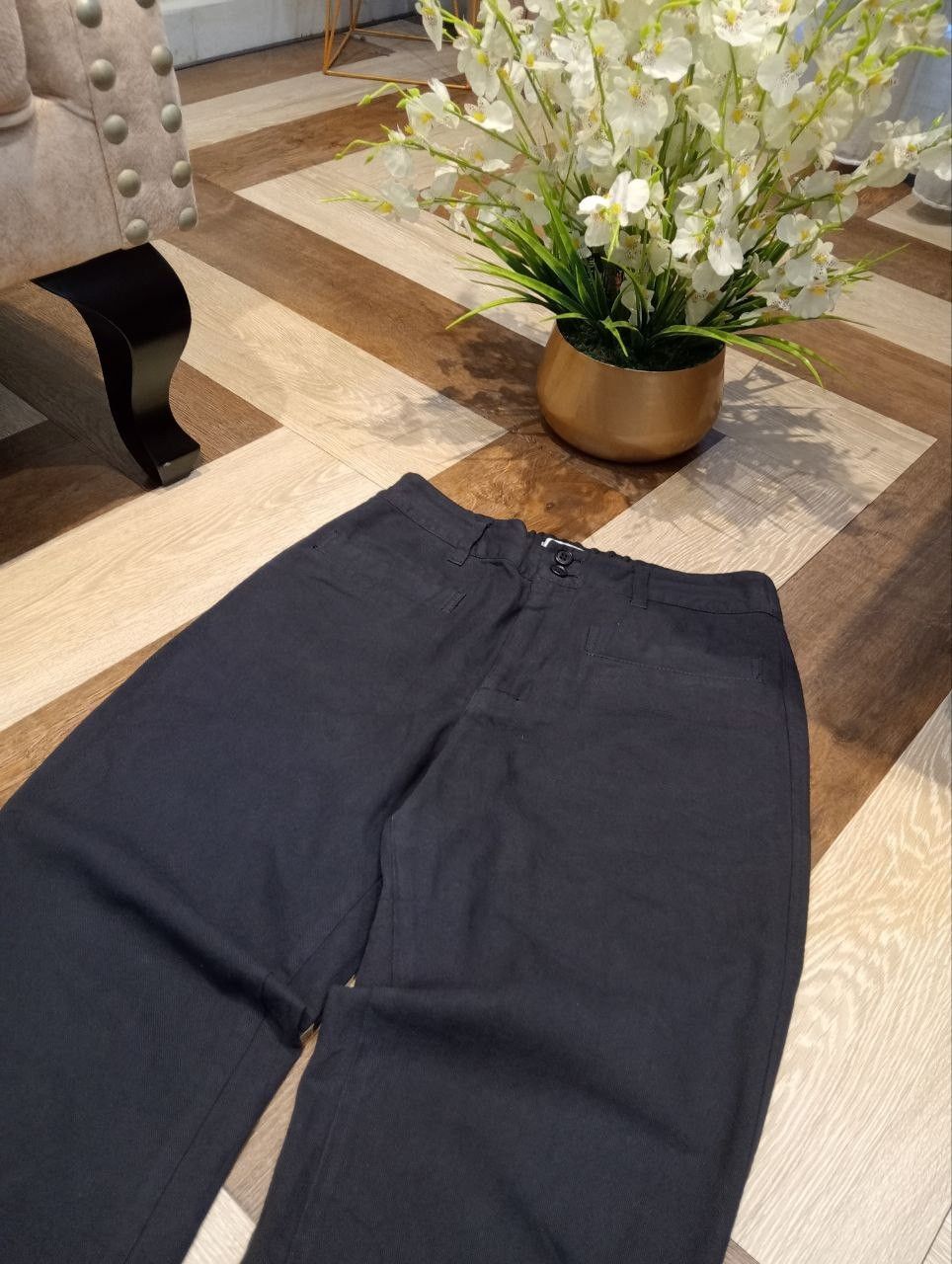 Issey Miyake VINTAGE ISSEY MIYAKE PLANTATION BLACK COTTON PANTS Size 28" / US 6 / IT 42 - 4 Thumbnail