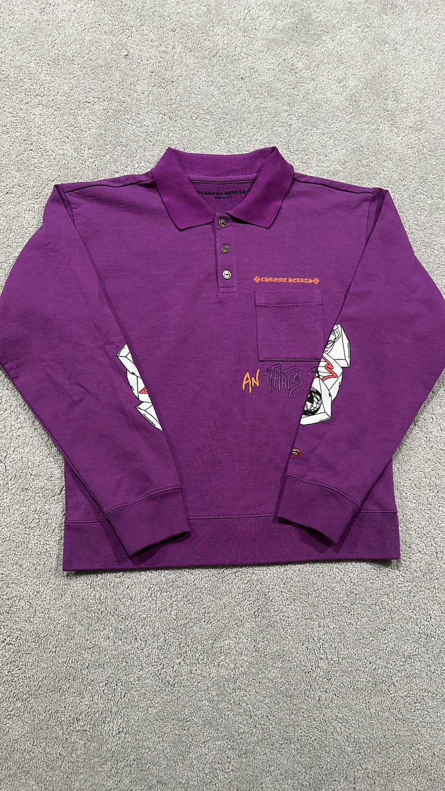 Pre-owned Chrome Hearts X Matty Boy Chrome Hearts Matty Boy Purple Polo Longsleeve
