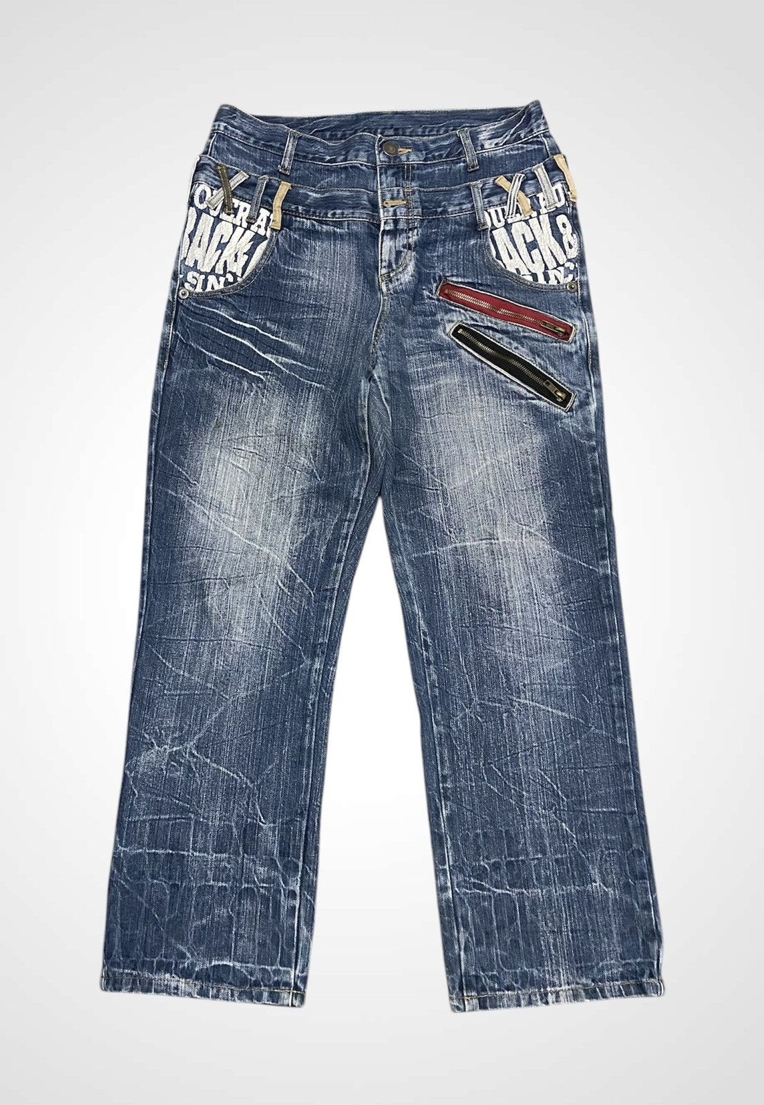 Japanese Brand Unbrand Double Waist Flare Jeans Size US 32 / EU 48 - 1 Thumbnail