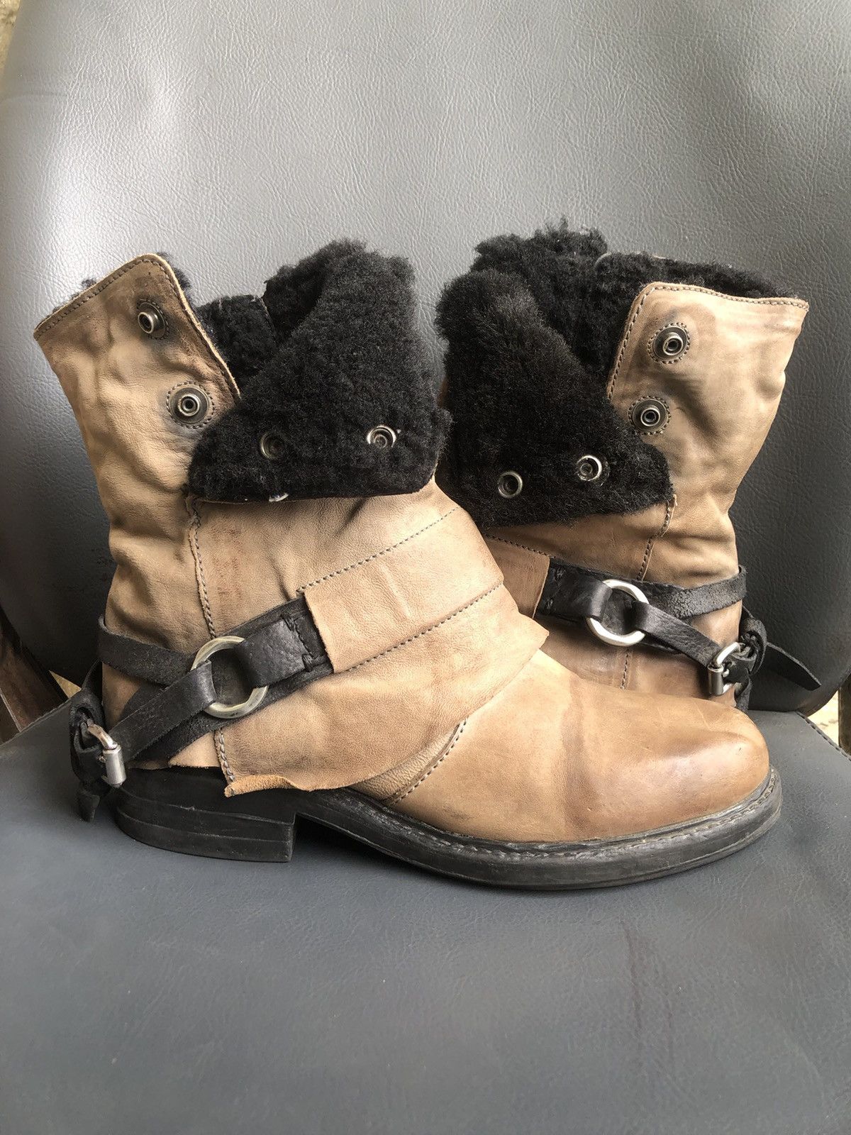 A.S.98 A.S 98 Beige Leather Women’s Boots Size 38 Size US 8 / IT 38 - 1 Thumbnail