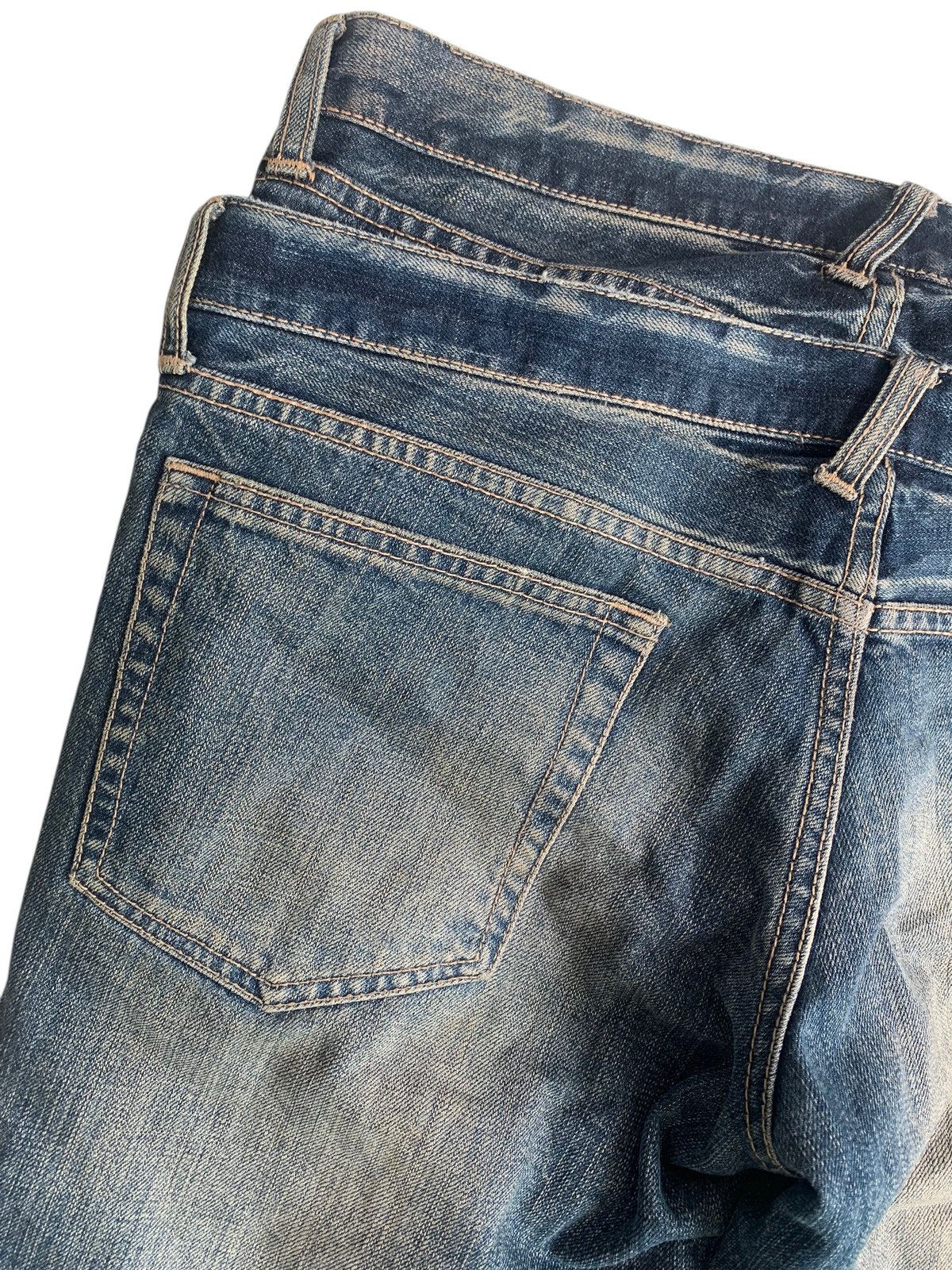 Japanese Brand PPFM Double Waist Distressed Washed Denim Size US 34 / EU 50 - 13 Thumbnail