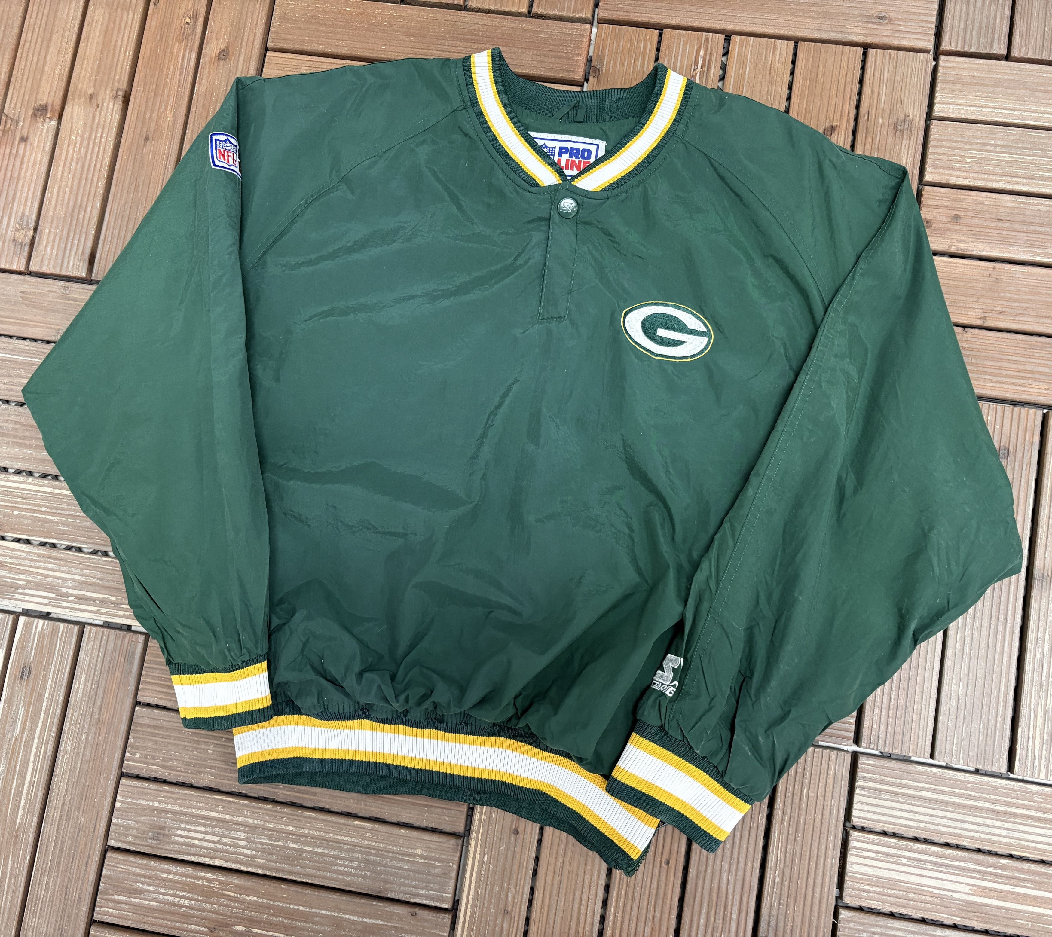Starter Green Bay Packers Vintage Windbreaker Jacket Size US M / EU 48-50 / 2 - 2 Thumbnail