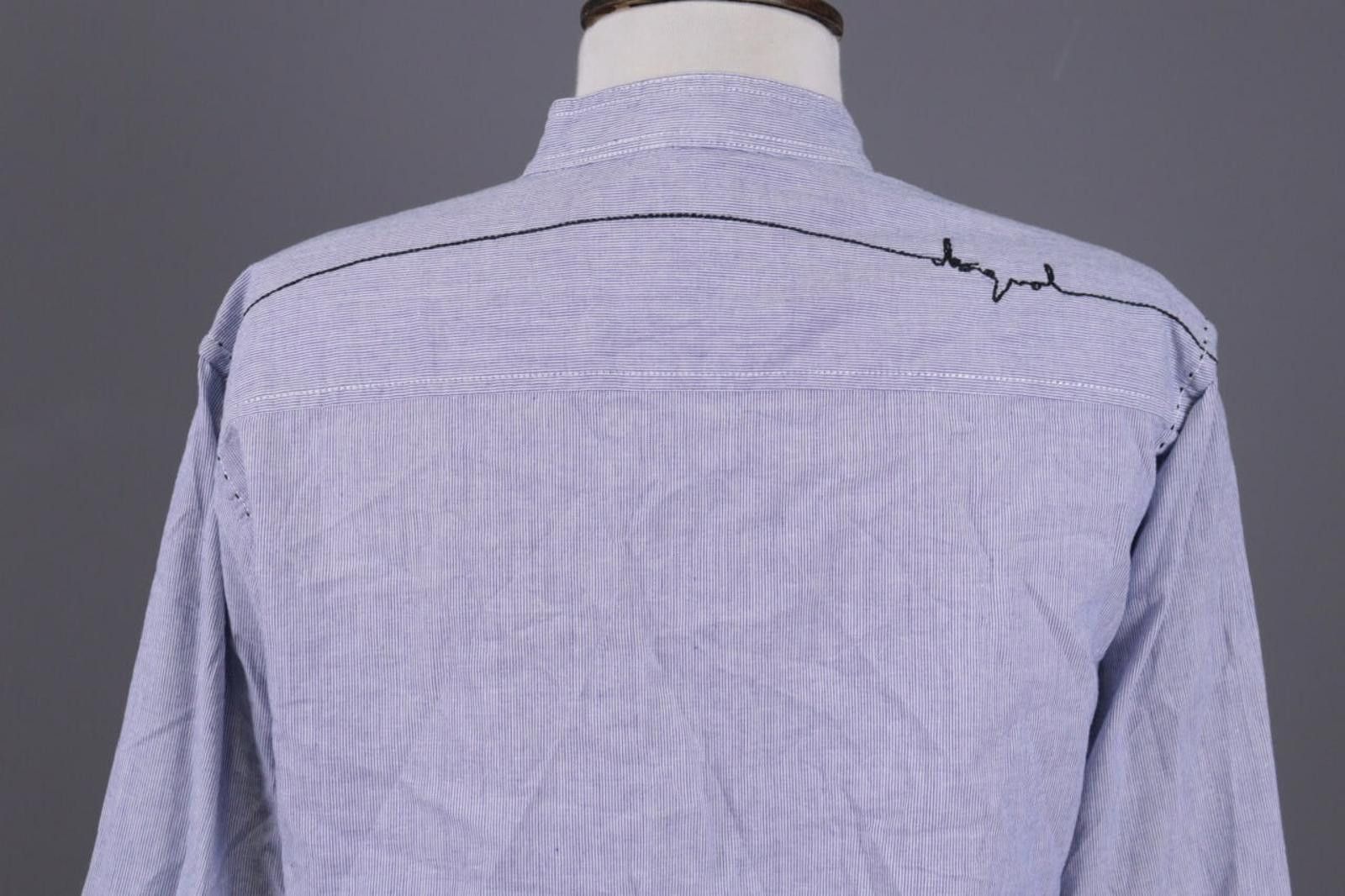 Desigual Desigual Blue Pritned Band Collar Henley Shirt Size M Size US M / EU 48-50 / 2 - 8 Thumbnail