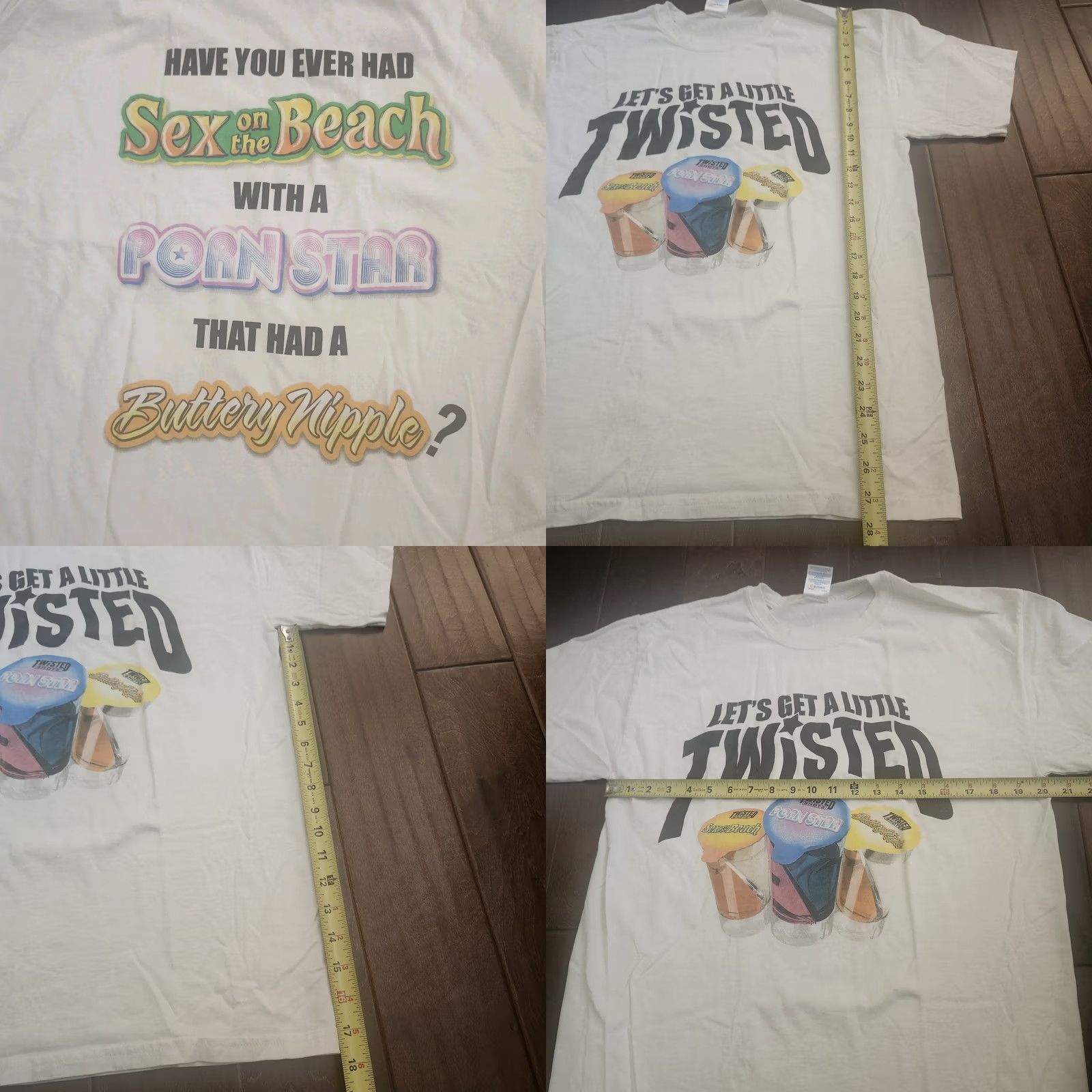 Gildan Gildan Twisted Shotz T Shirt Large White Graphic Print Crew Neck Short Sleeve Men Funny Beach Tee Size US L / EU 52-54 / 3 - 8 Thumbnail