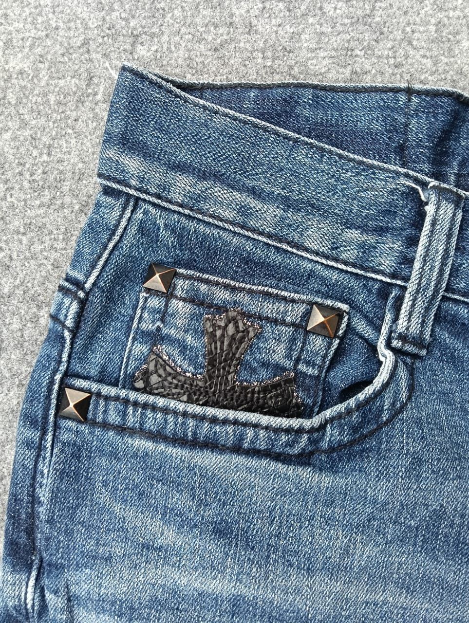 Affliction Be Ambition Japanese Denim Jeans Chrome Hearts Style Button. Size US 35 - 7 Thumbnail