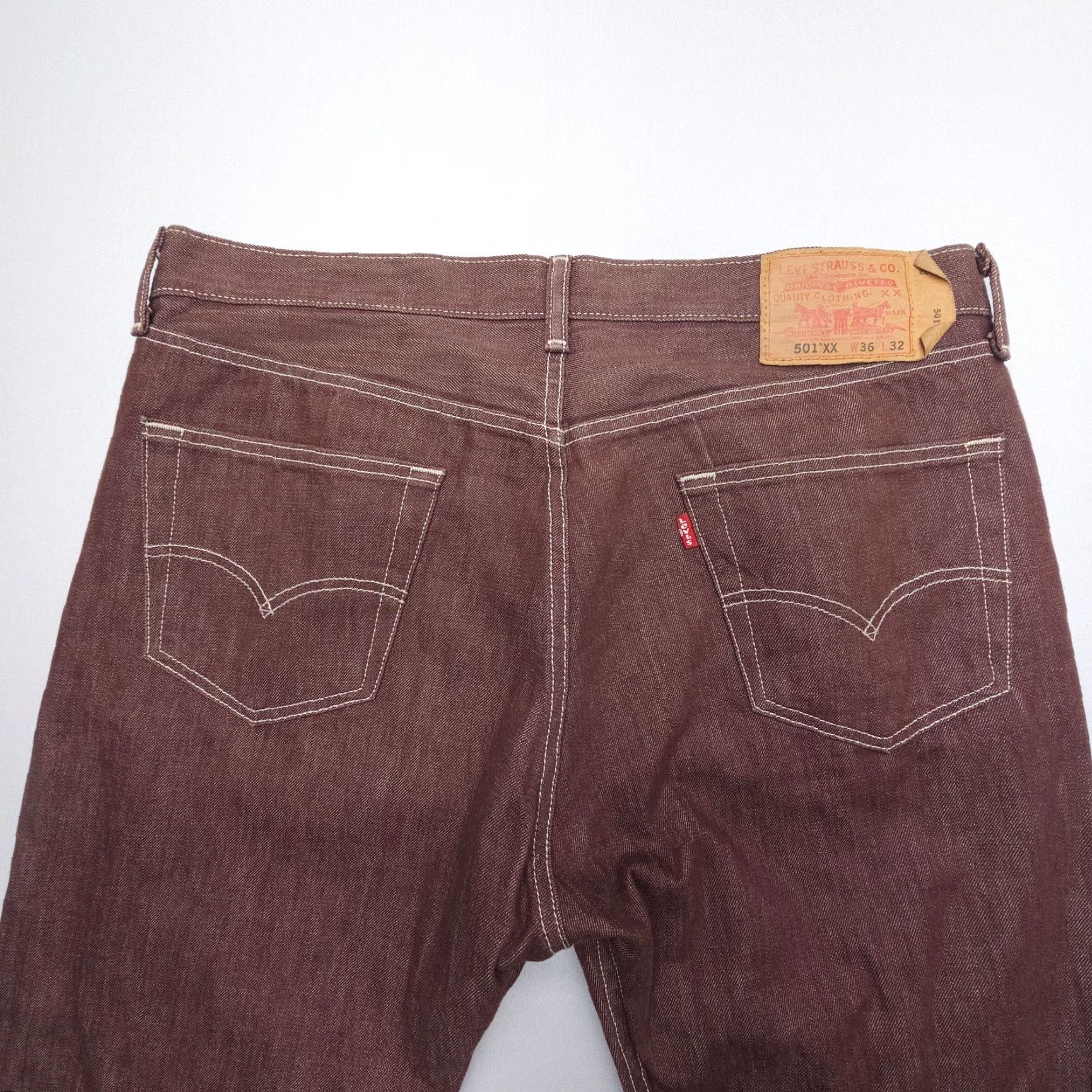 Levi's VINTAGE Levi's 501 XX Jeans Mens 36x32 Red Button Fly Straight 90s USA Levi'S 501 Series Mens Jeans Size US 36 / EU 52 - 3 Thumbnail
