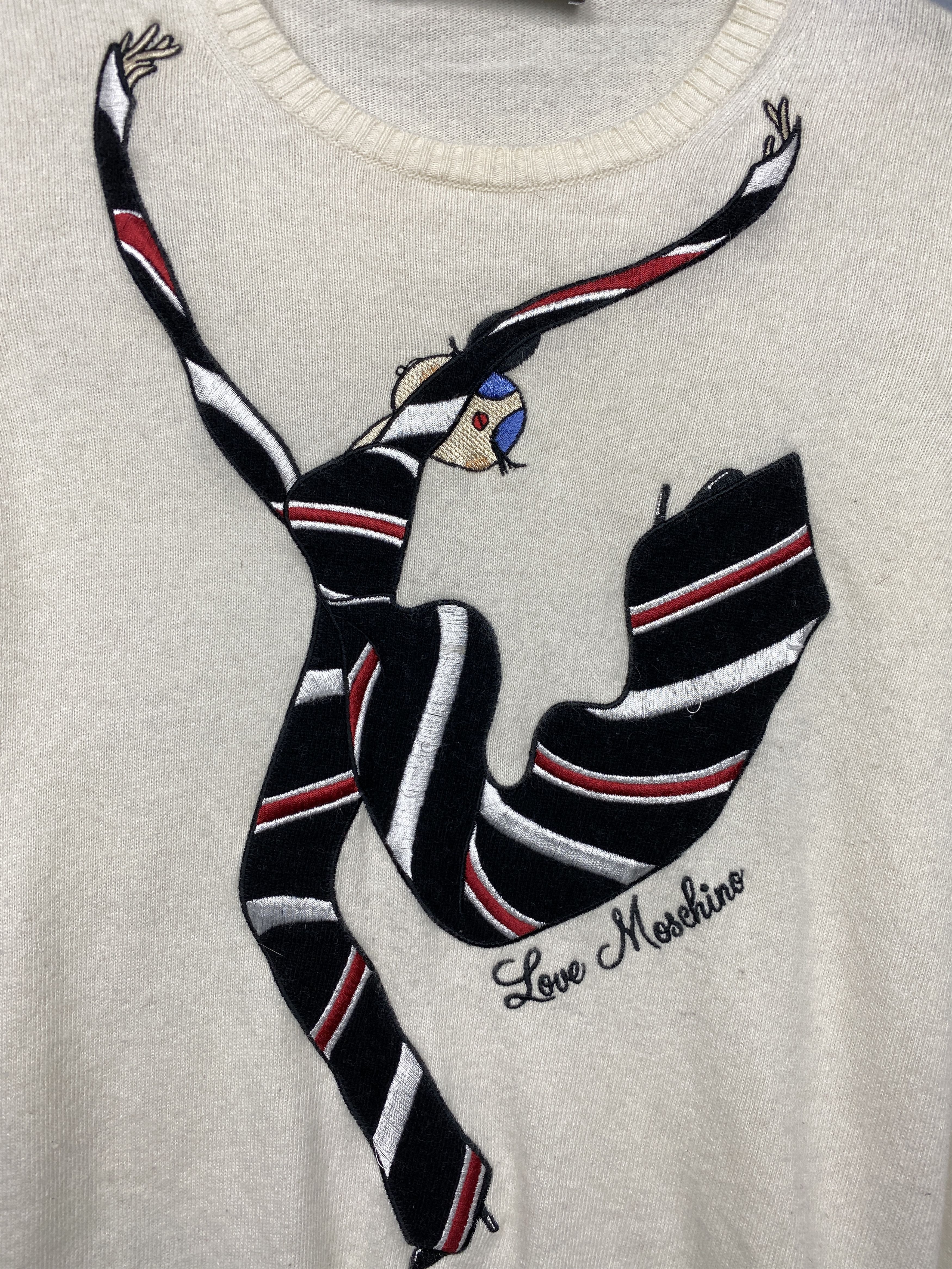 Love Moschino Love Moschino Vintage Womens Wool Knit Crew Neck Sweater Size M / US 6-8 / IT 42-44 - 3 Thumbnail