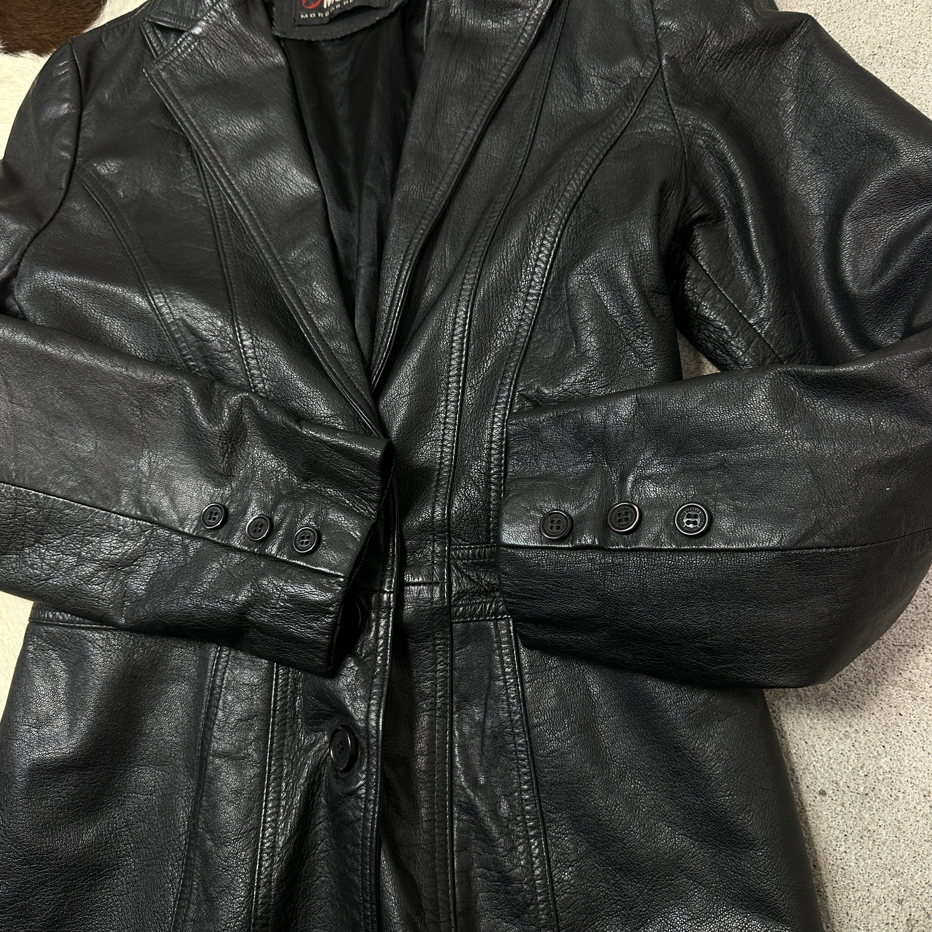 Vintage Vintage Avant Garde Grunge Biker Morgan Leather Jacket Y2K Size S / US 4 / IT 40 - 9 Thumbnail