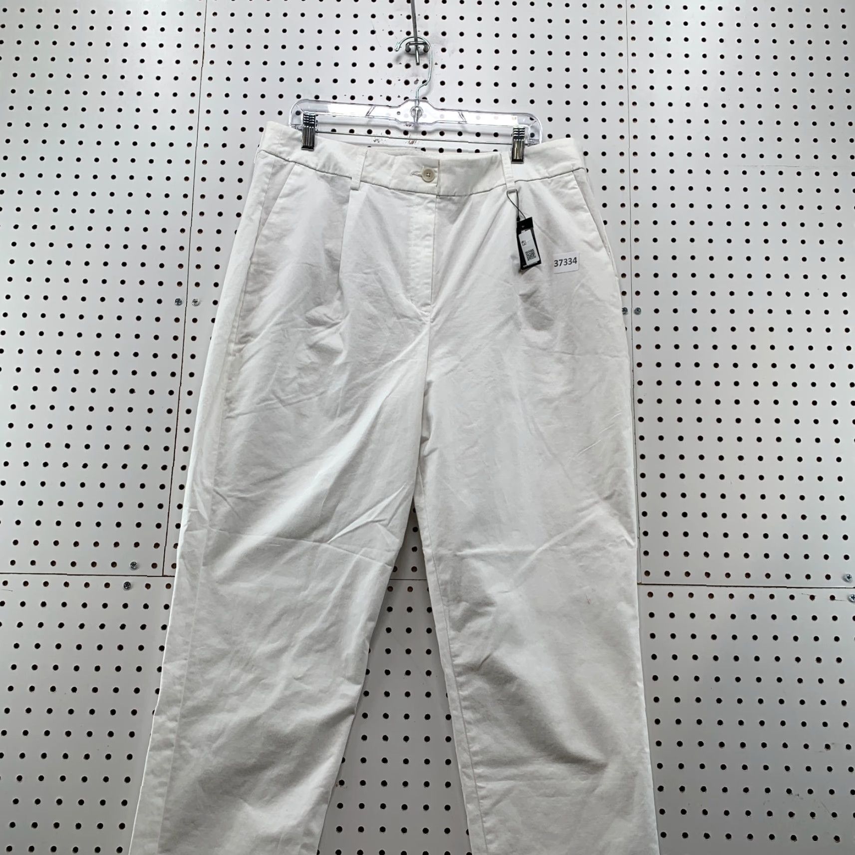 Express NEW Express Chino Pants Womens Size 16 White Ankle High Rise Straight NWT Size 38" / US 16 / IT 52 - 2 Thumbnail