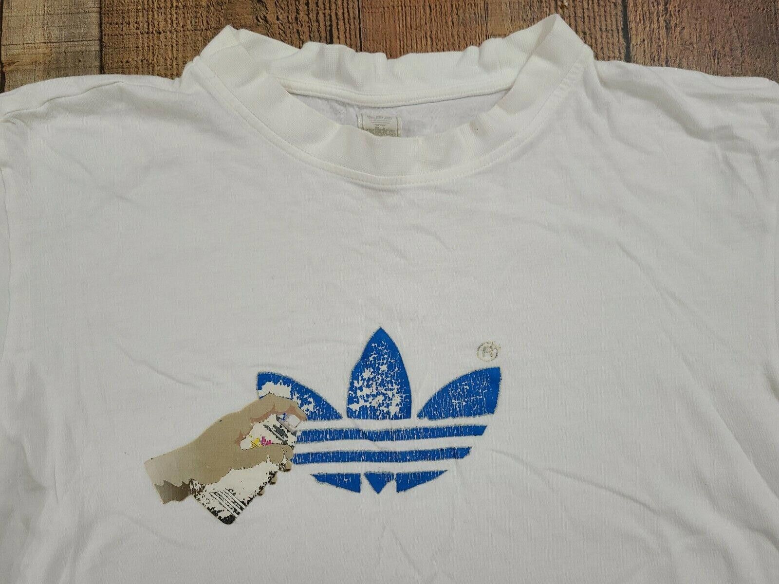 Adidas Vintage Adidas Shirt Large Silver Tag Spray Paint 90s Y2k Size US L / EU 52-54 / 3 - 2 Thumbnail