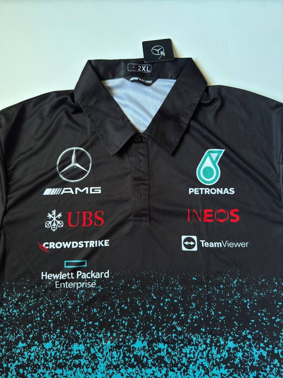 Formula 1 Mercedes-AMG Petronas F1 2022 Team Polo - Black NEW Size US XL / EU 56 / 4 - 2 Thumbnail