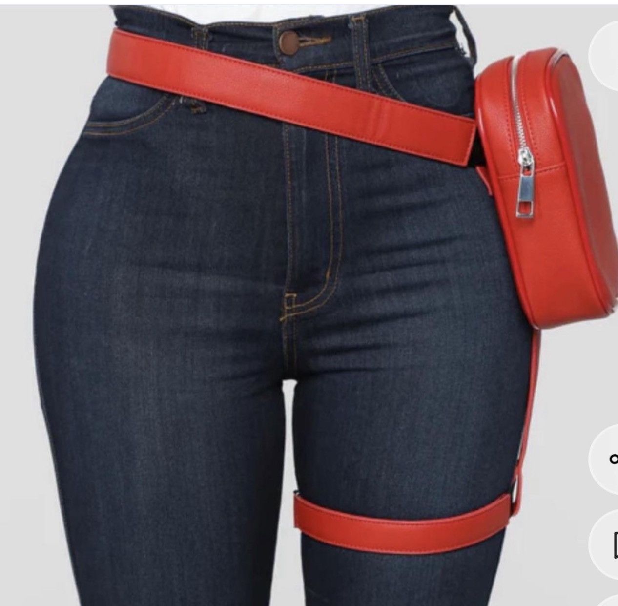 Other NWOT Red Double Strap Belt Bag Fanny Pack Size ONE SIZE - 2 Thumbnail