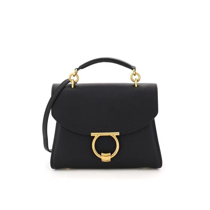 image of Salvatore Ferragamo O1S22I1N0524 Size-Os Gancini Handbag In Black, Women's