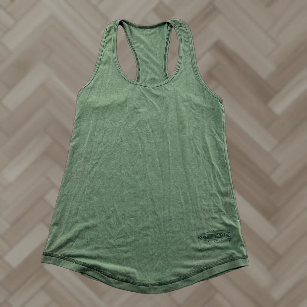 Vintage RepYourWater Tank Top Shirt Women's M Green Sleeveless Racerback Back Activewear Beach Size M / US 6-8 / IT 42-44 - 1 Thumbnail